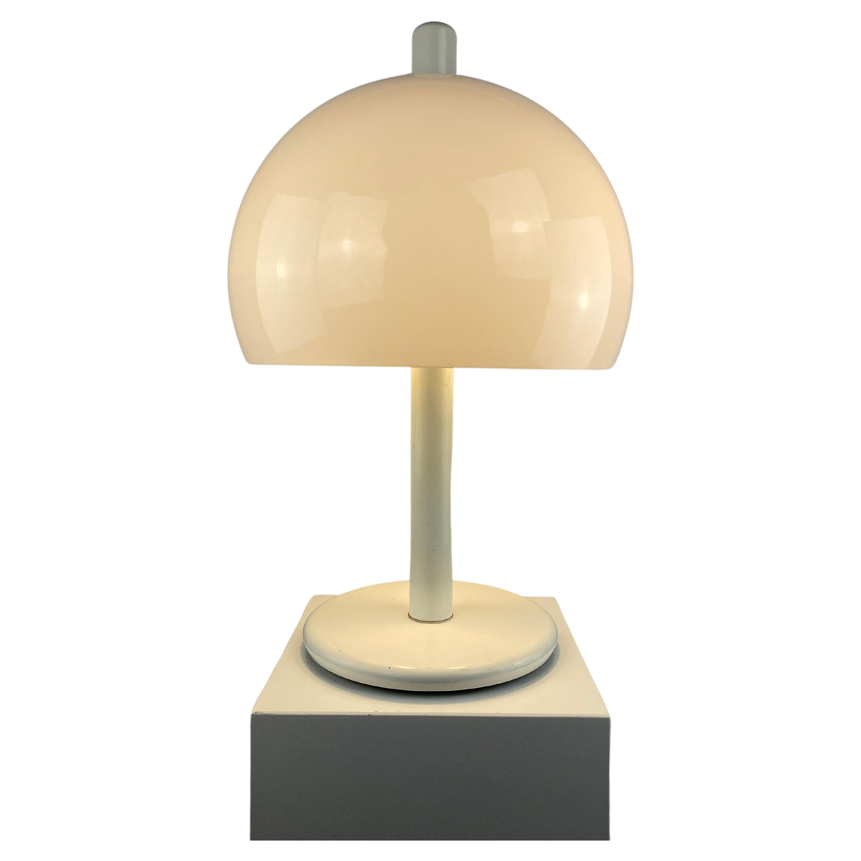 Large mid-century fully white acrylic mushroom table lamp XL, 1970 For Sale