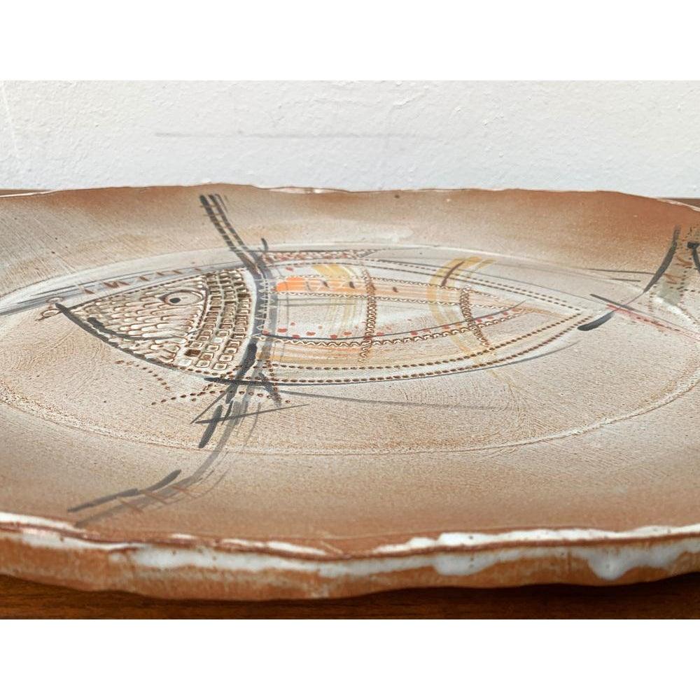 Large Mid-Century German Ceramic Fish Plate, 1960s In Excellent Condition For Sale In Hamburg, DE