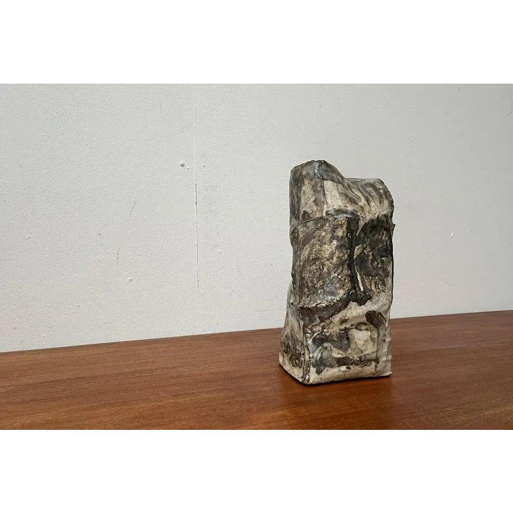 Ceramic Large Mid-Century German Studio Pottery Brutalist Sculptural Vase, 1960s For Sale