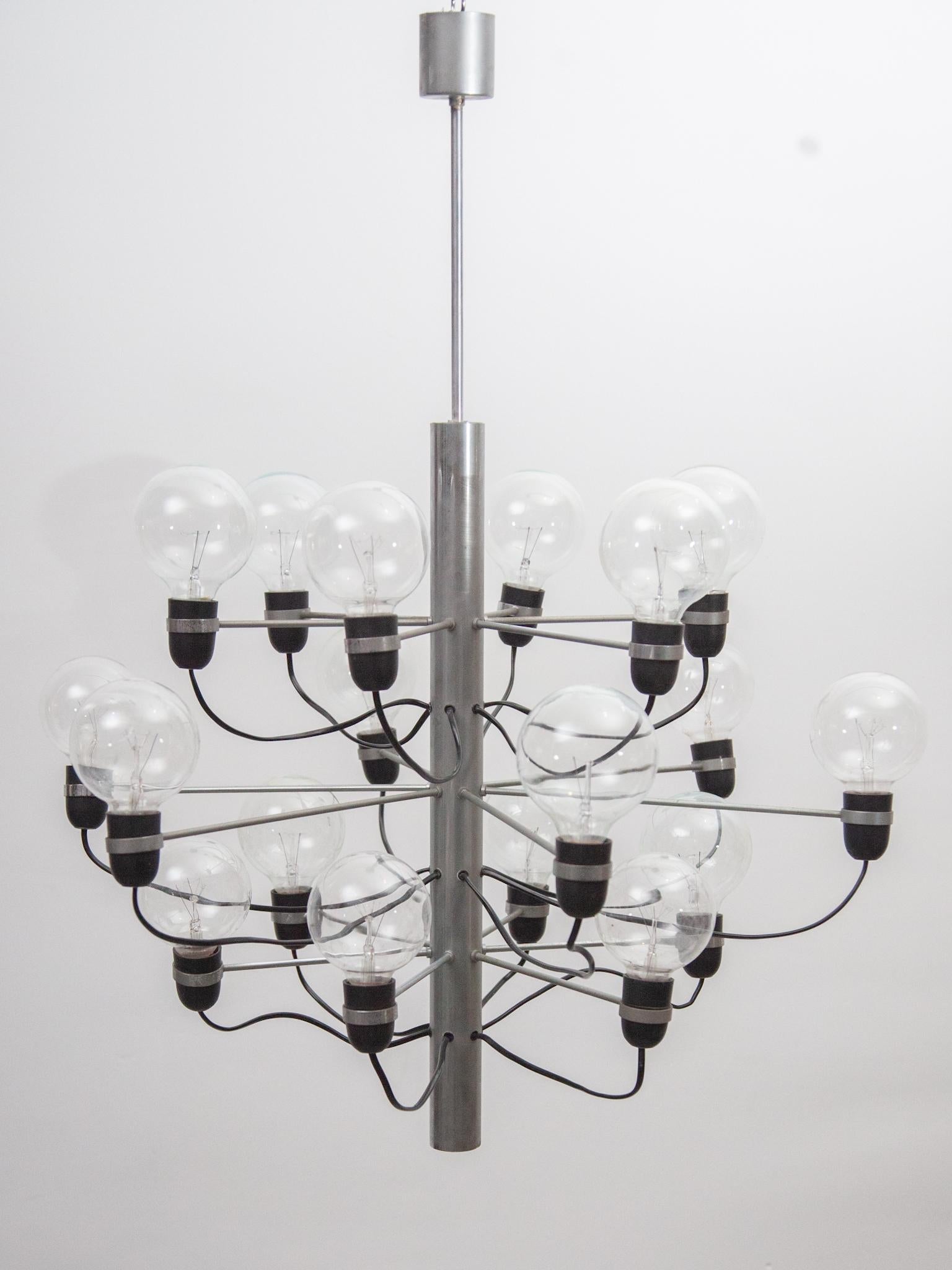 Mid-Century moderno Grande lampadario di metà secolo Gino Sarfatti 