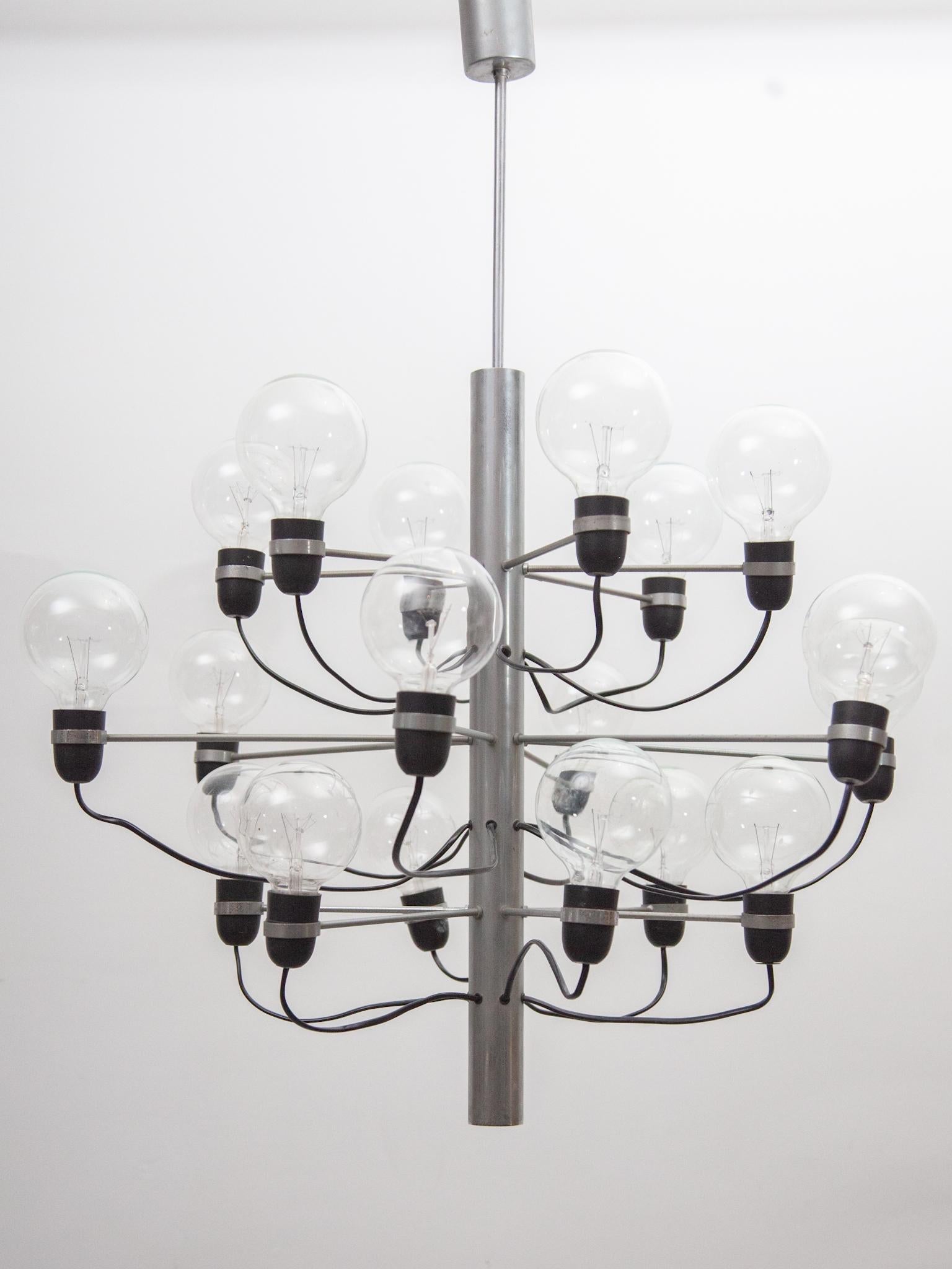 Fine XX secolo Grande lampadario di metà secolo Gino Sarfatti 