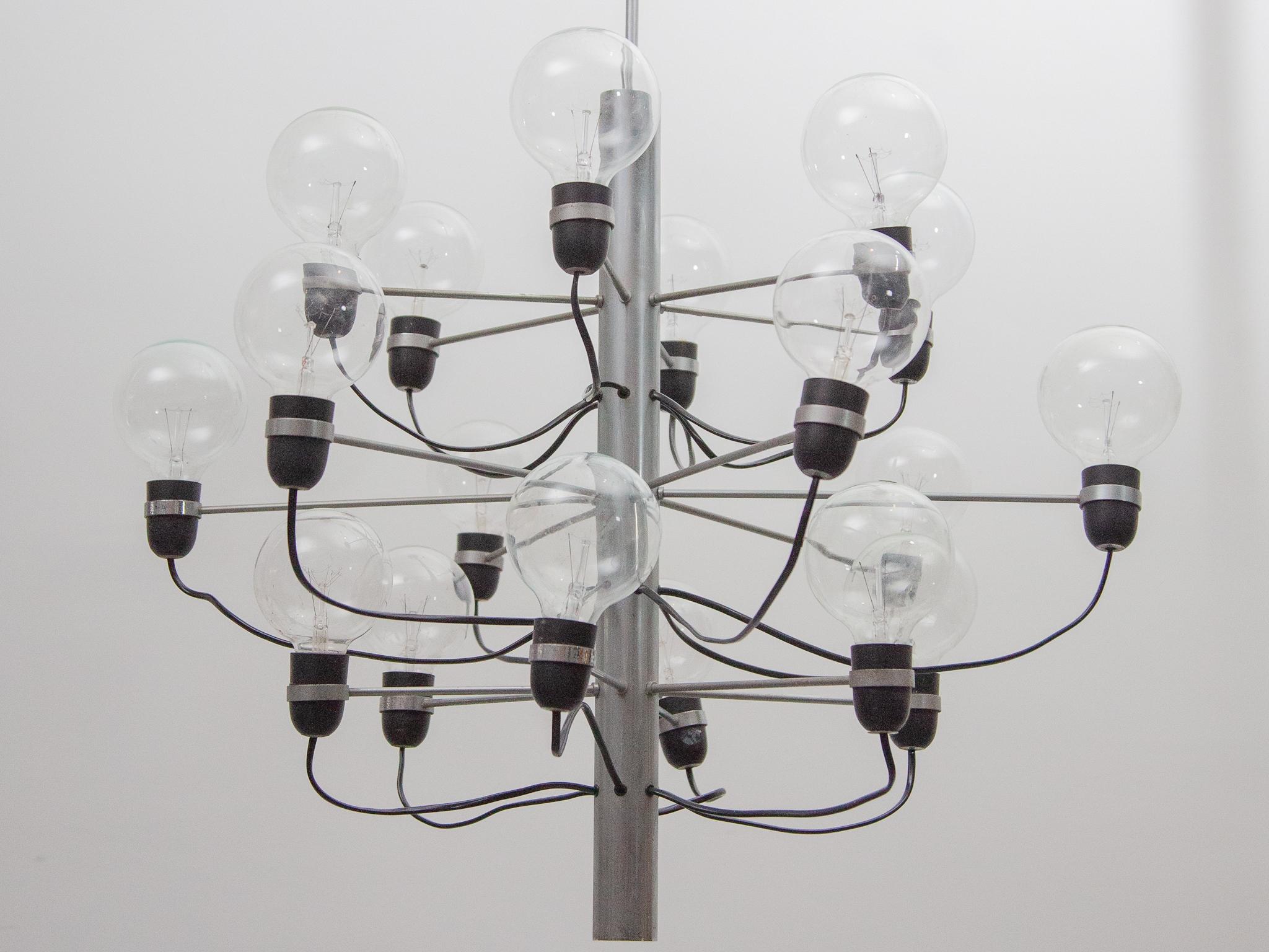 Grande lampadario di metà secolo Gino Sarfatti 