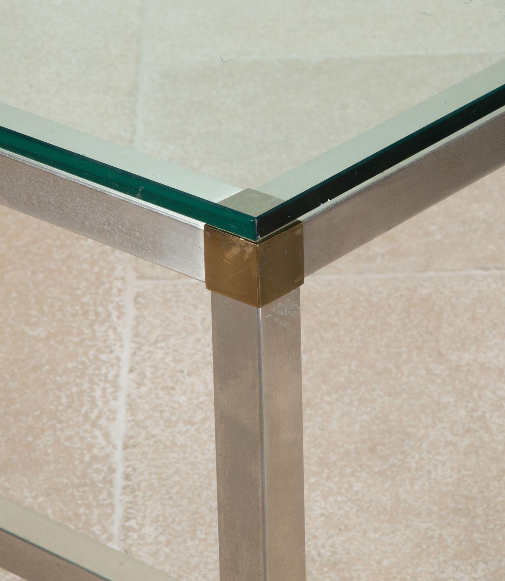 Large Mid-Century Glass and Stainless Steel Console by David Hicks For Sale 4