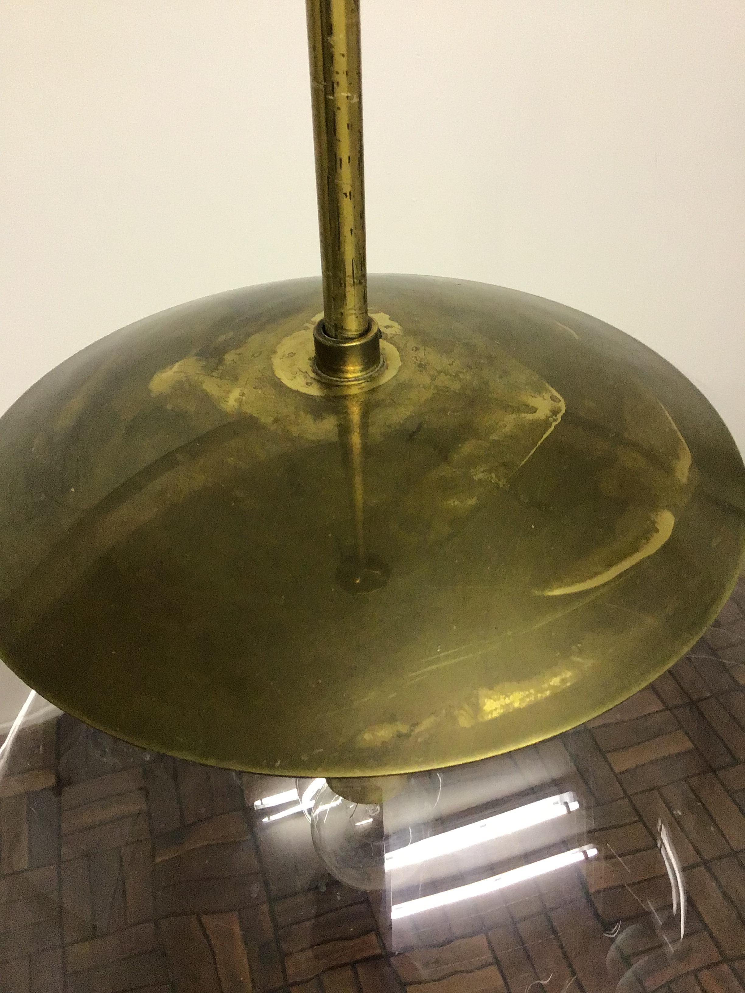 Extra Large Smoke Glass Globe Pendant attr. to Sciloari, ca. 1960s. For Sale 1