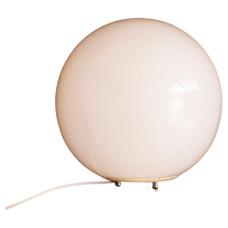 Large MidCentury Glass Globe Table Lamp For Sale at 1stDibs