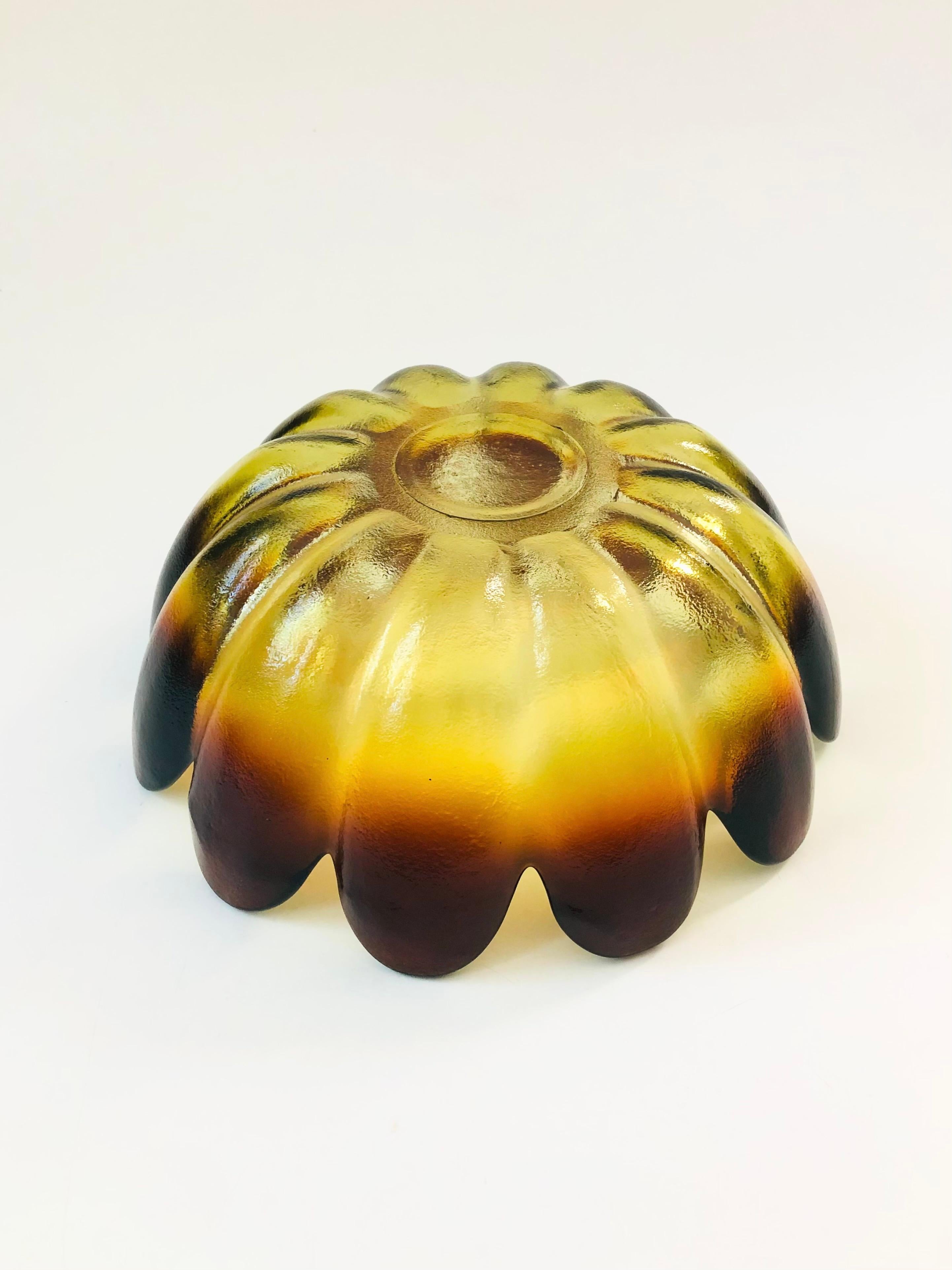 Large Mid Century Glass Lotus Petal Salad Bowl by Indiana Glass 1