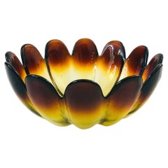 Vintage Large Mid Century Glass Lotus Petal Salad Bowl by Indiana Glass