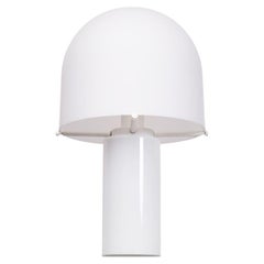 Large Mid Century Glass Table Light With Opaline Base And Shade, 1970s