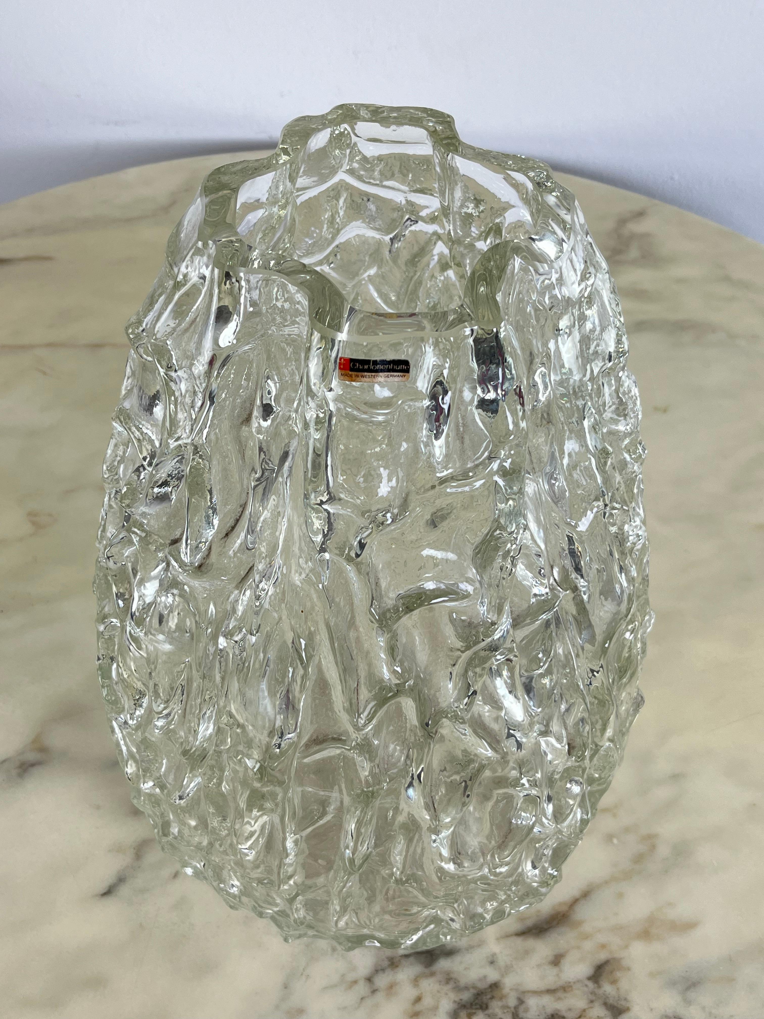 Large Mid-Century Glass Vase Made in West Germany 1970s In Good Condition For Sale In Palermo, IT