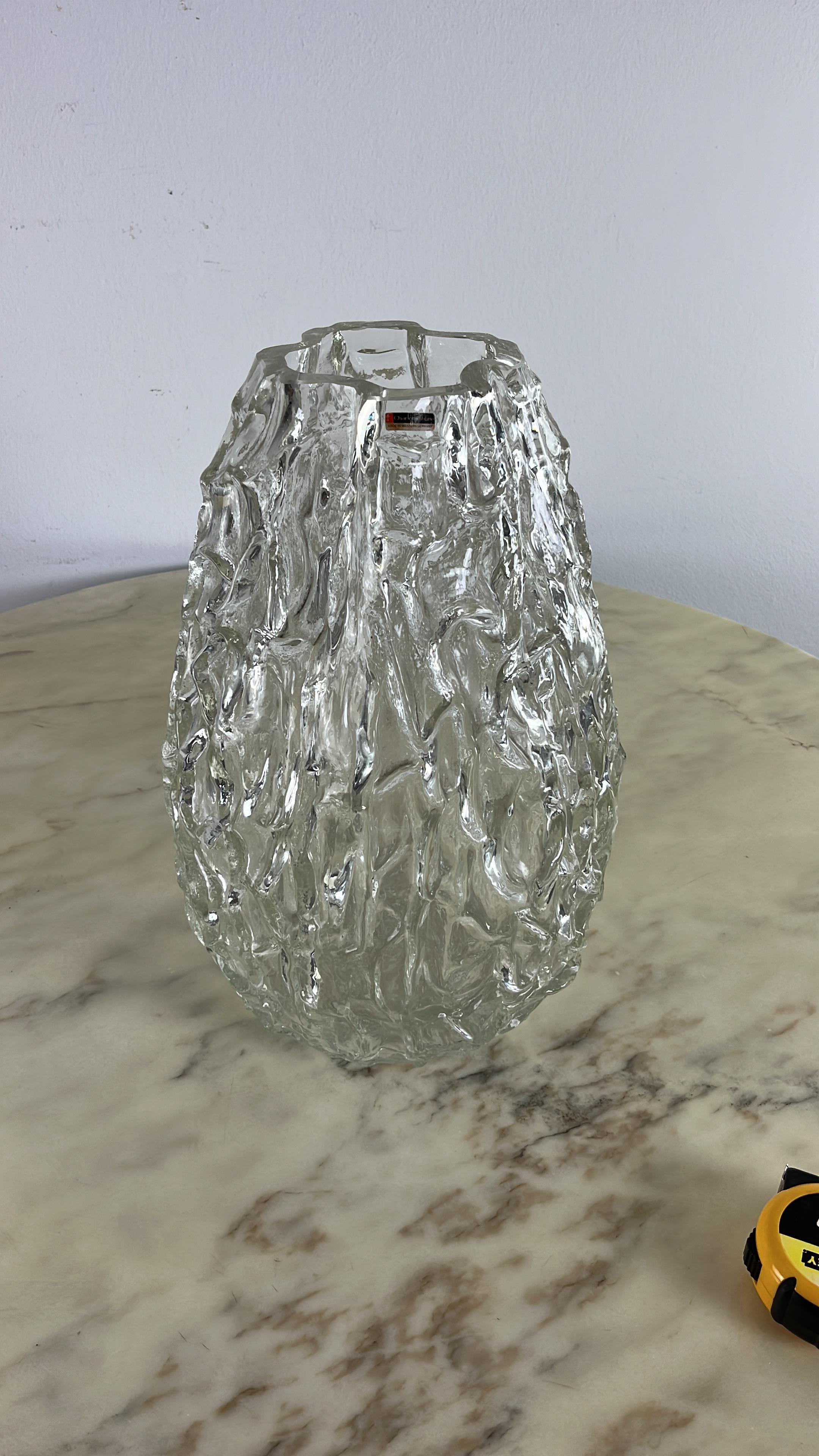 Large Mid-Century Glass Vase Made in West Germany 1970s For Sale 3