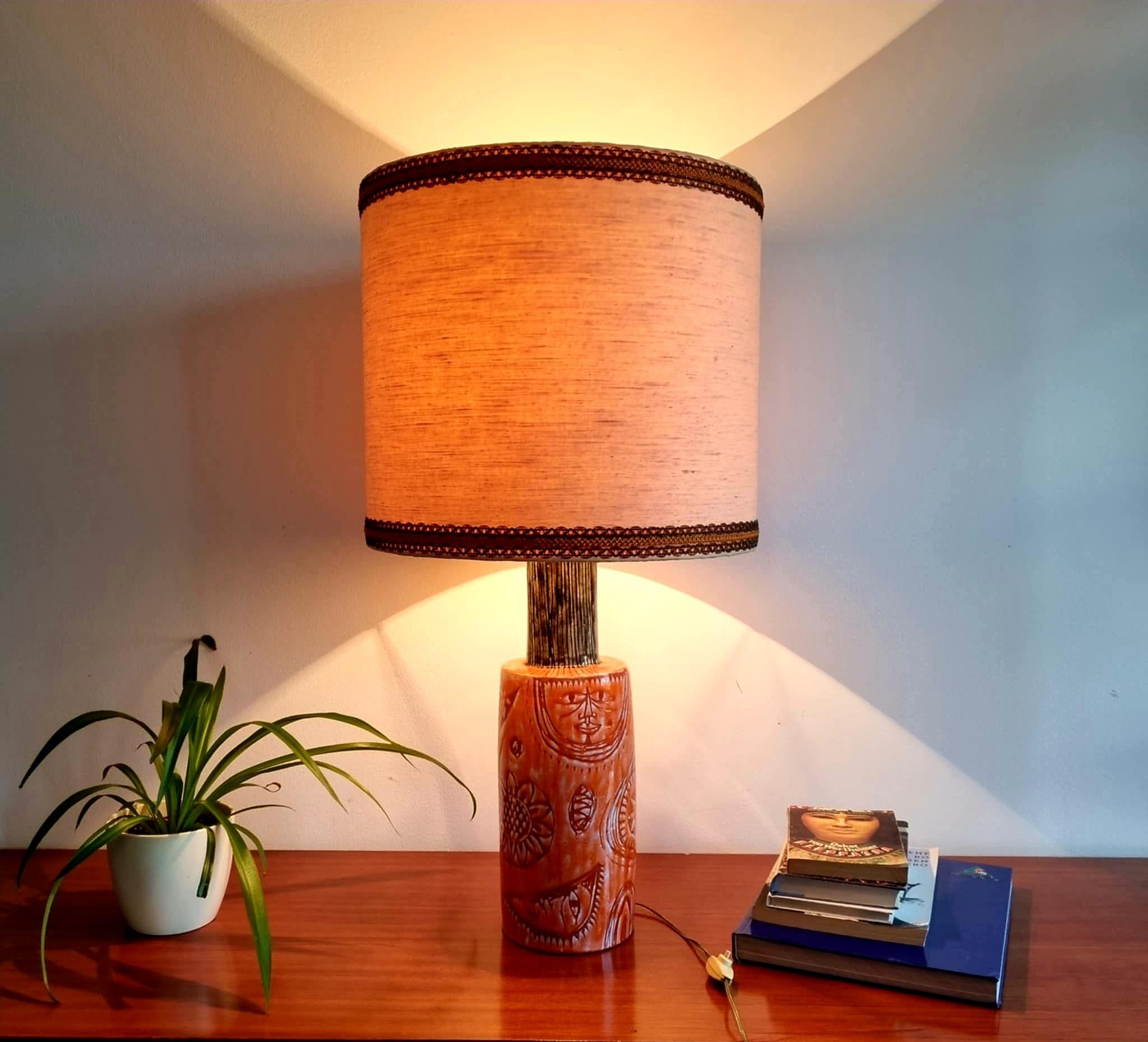 Large Mid Century Glazed Ceramic Table Lamp Designed by Elio Schiavon, Italy 60s 4