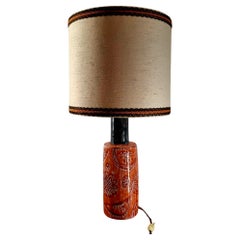 Large Mid Century Glazed Ceramic Table Lamp Designed by Elio Schiavon, Italy 60s