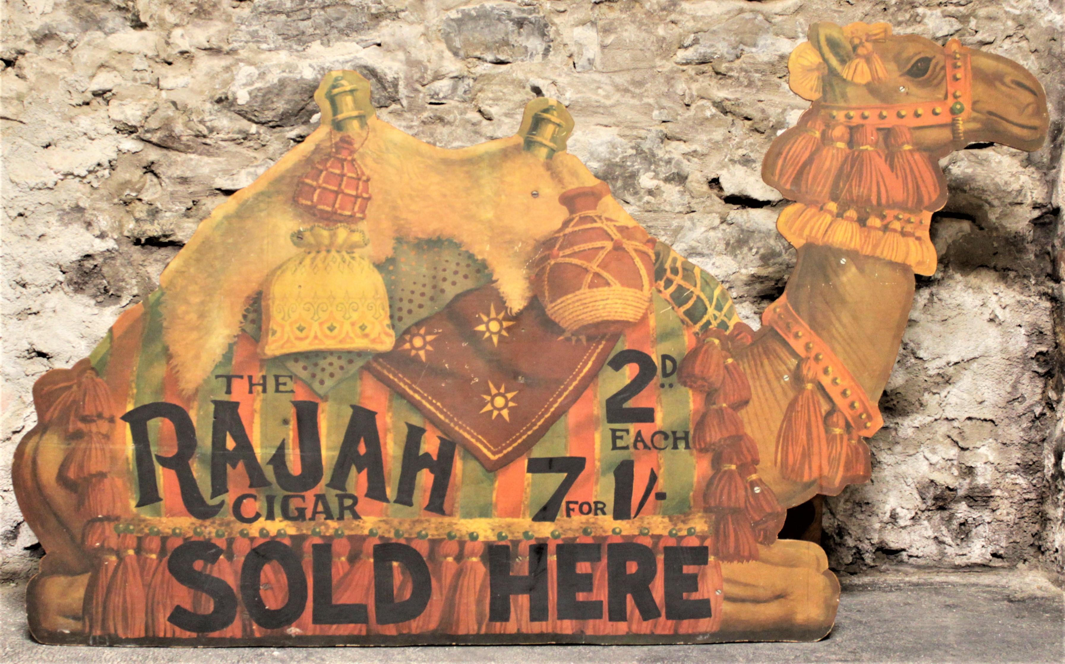 Large Mid-Century Gran Habano Rajah Cigar Advertising Tobacco Store Display Sign In Good Condition For Sale In Hamilton, Ontario