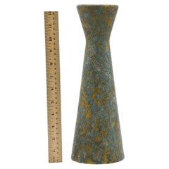 Large Mid-Century Gray and Yellow Lava Vase with Hourglass Shape
