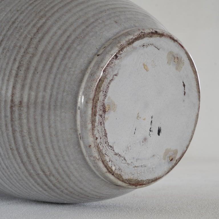 Ceramic Large Mid Century Grey and Red Glazed Dutch Pottery Vase For Sale