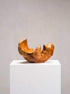 Grand bol en bois de ronce sculpté à la main au milieu du siècle, Finlande