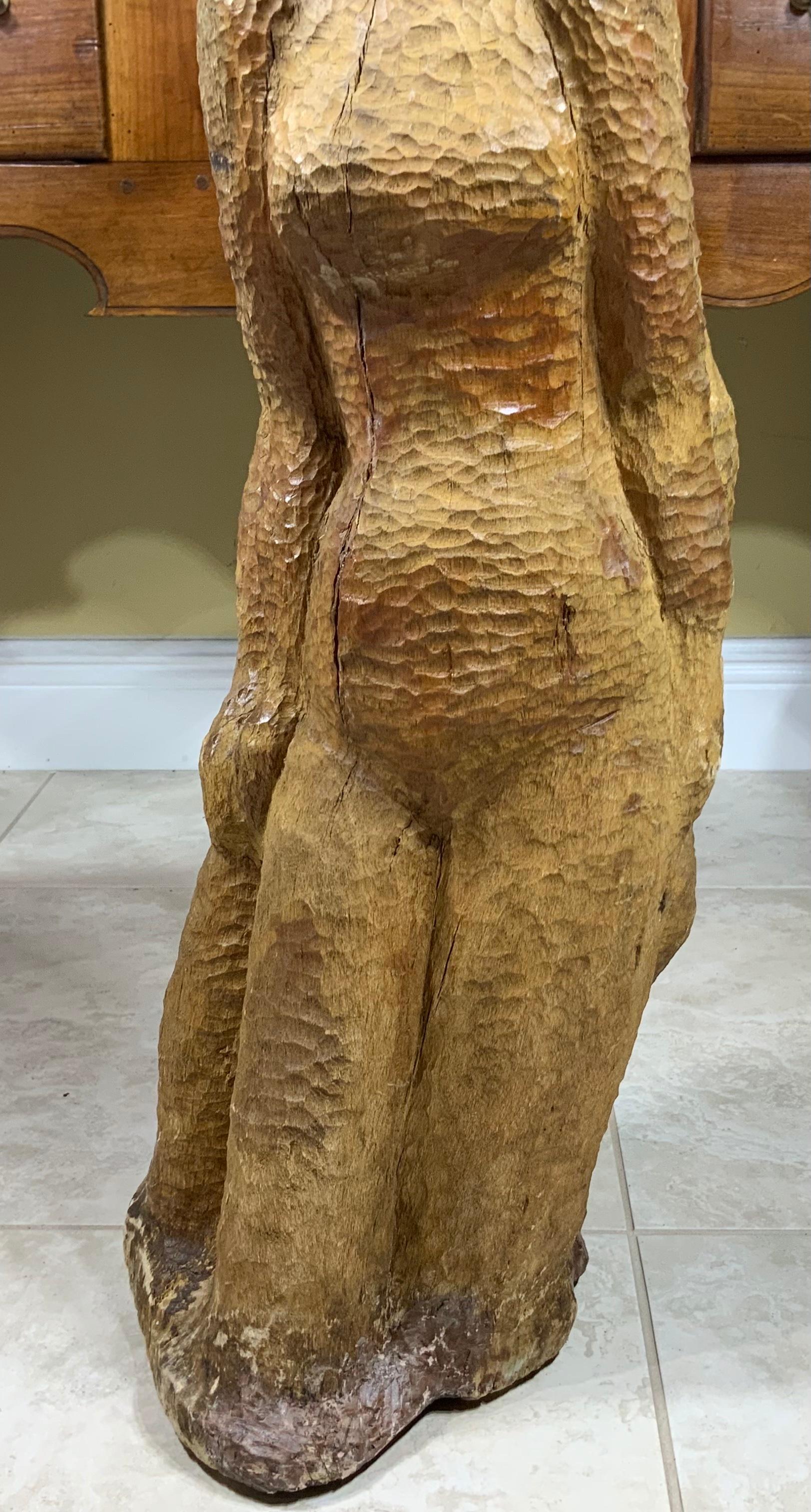 Grande sculpture cubiste en bois sculptée à la main du milieu du siècle dernier en vente 11