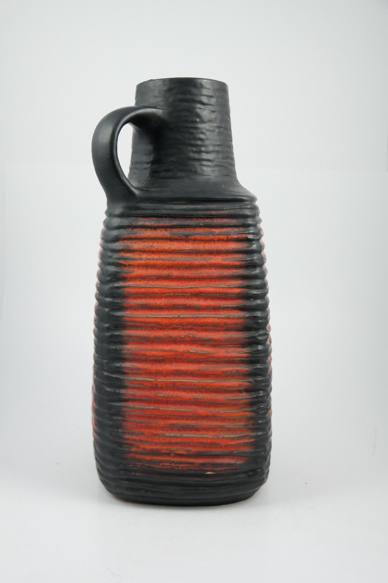 Large Midcentury Handmade Ceramic Vase, 1970s In Good Condition In Budapest, HU