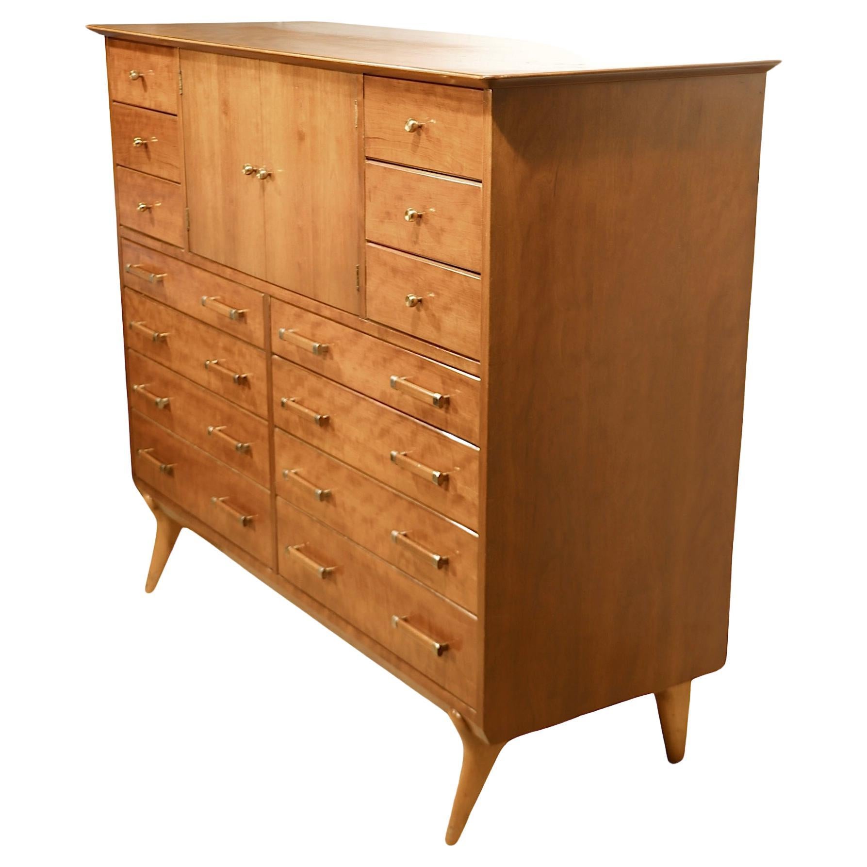 Large Mid Century Highboy  Dresser Wardrobe by Renzo Rutili 