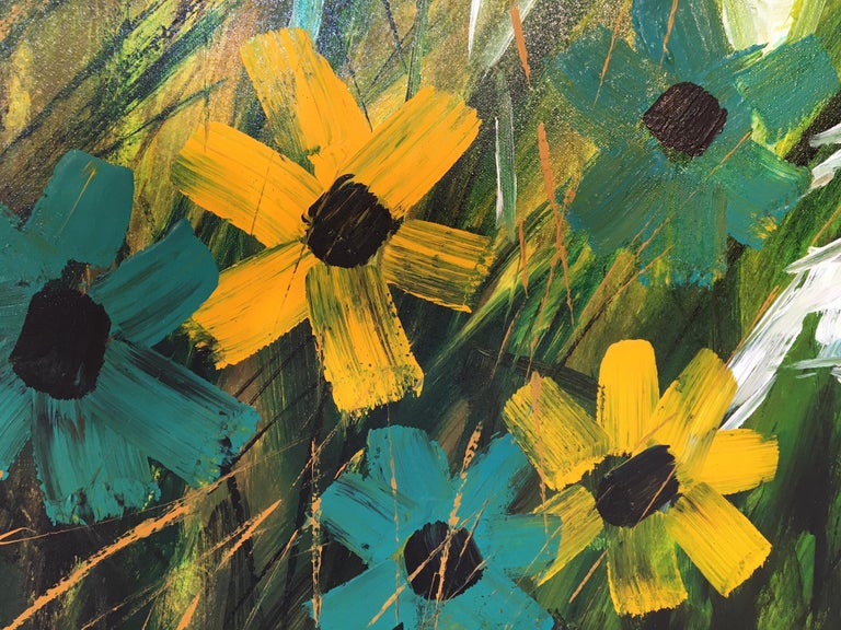 Large Mid-Century Hollywood Regency Floral Painting by Lee Reynolds For