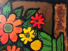 Large Midcentury Hollywood Regency Floral Painting by Lee Reynolds