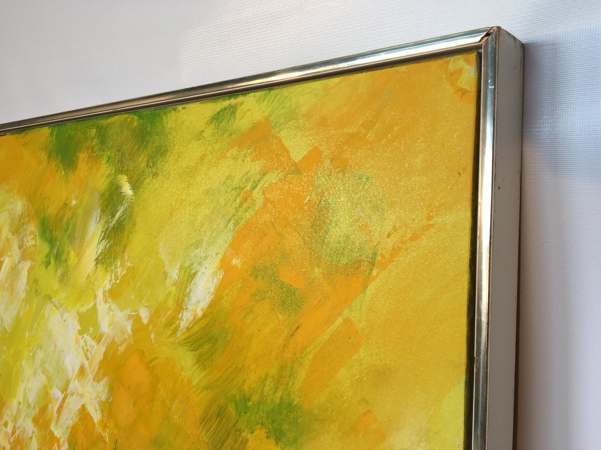 Late 20th Century Large Mid-Century Hollywood Regency Floral Painting by Lee Reynolds