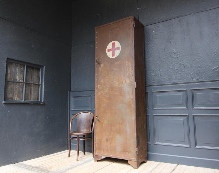 Large Midcentury Industrial Metal Medical at 1stDibs