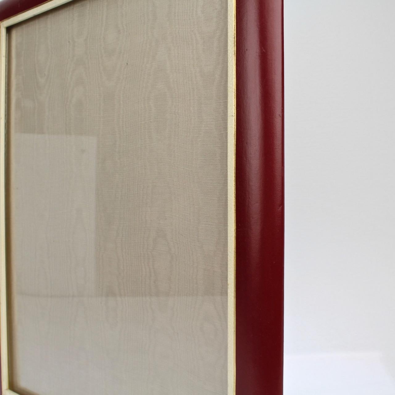 Large Midcentury Italian Burgundy Leather Easel Back Photo or Picture Frame In Good Condition In Philadelphia, PA