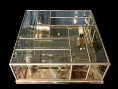 Large Mid-Century Italian Glass Flush Mount Chandelier