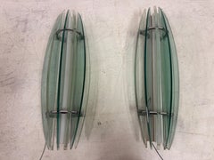 Large Mid-Century Italian Glass Wall Sconces by Veca