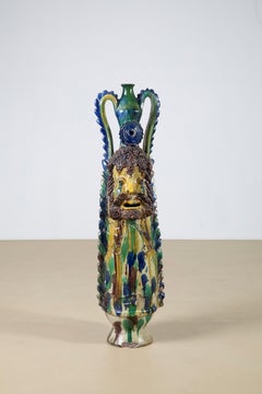 Large Mid-Century Italian Glazed Ceramic Anthropomorphic Vase by Seminara