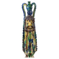 Large Mid-Century Italian Glazed Ceramic Anthropomorphic Vase by Seminara