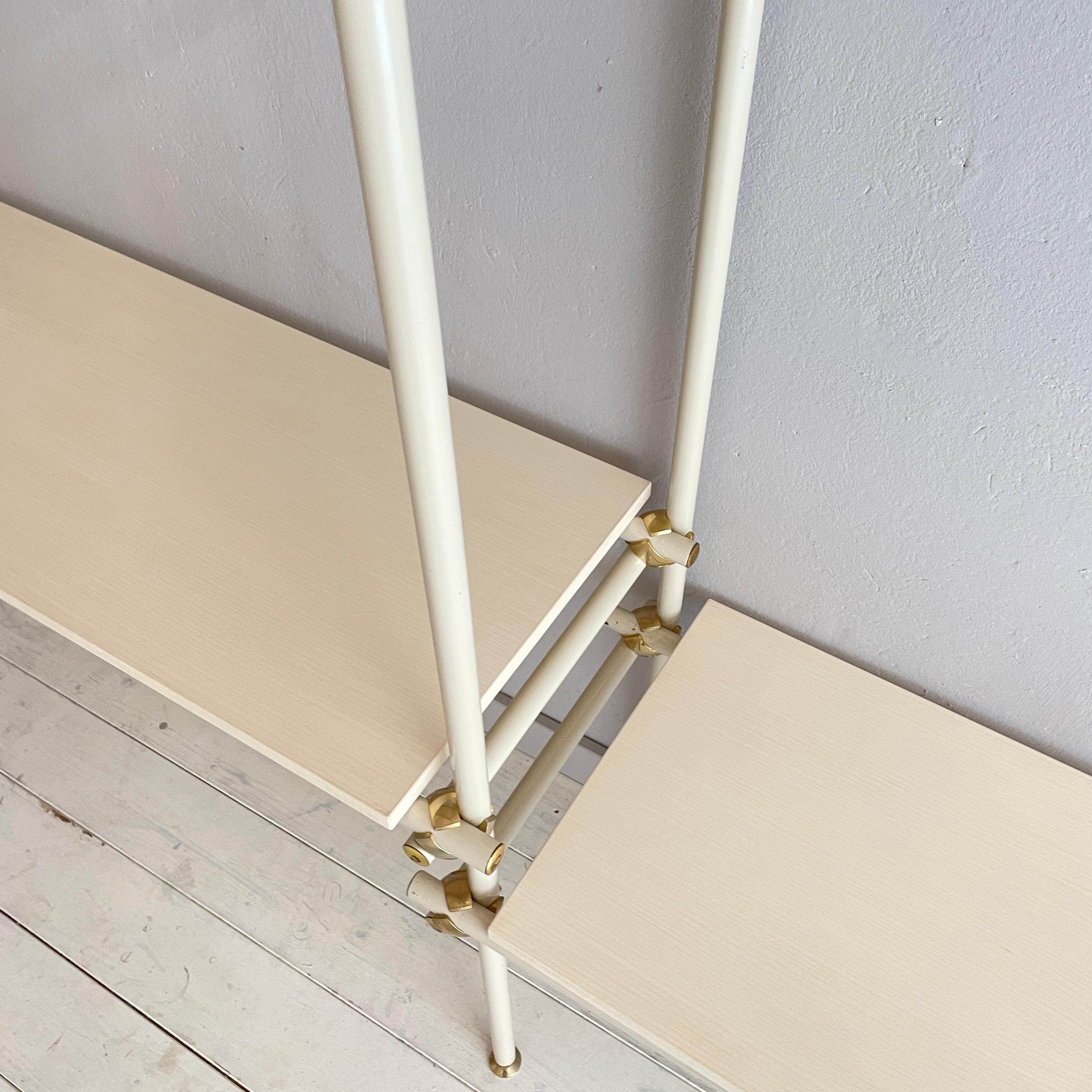 Large Mid-Century Italian Metal and Brass Shelf / Shelving System, around 1970 In Good Condition For Sale In Berlin, DE