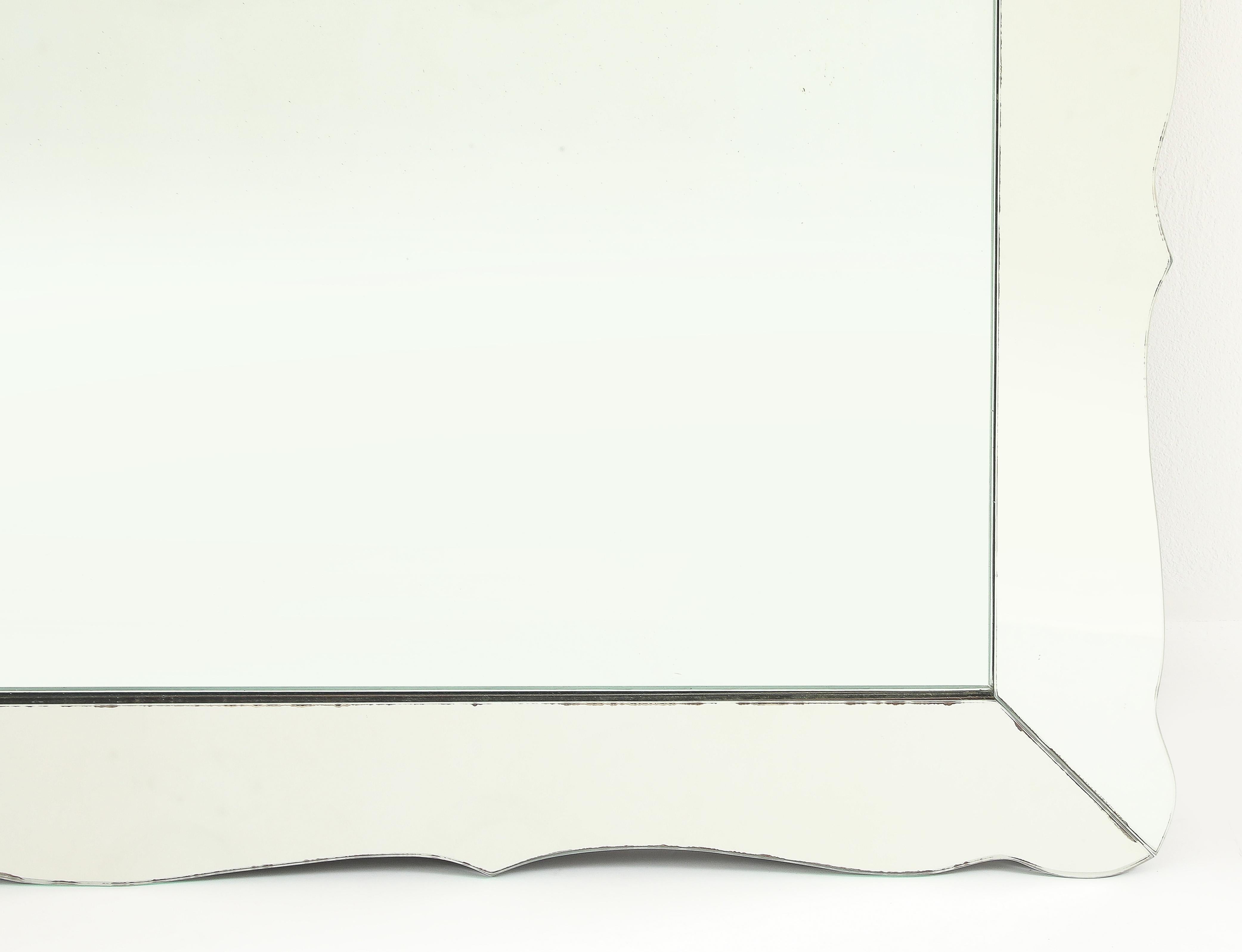 Grand miroir italien du milieu du siècle Bon état - En vente à New York, NY