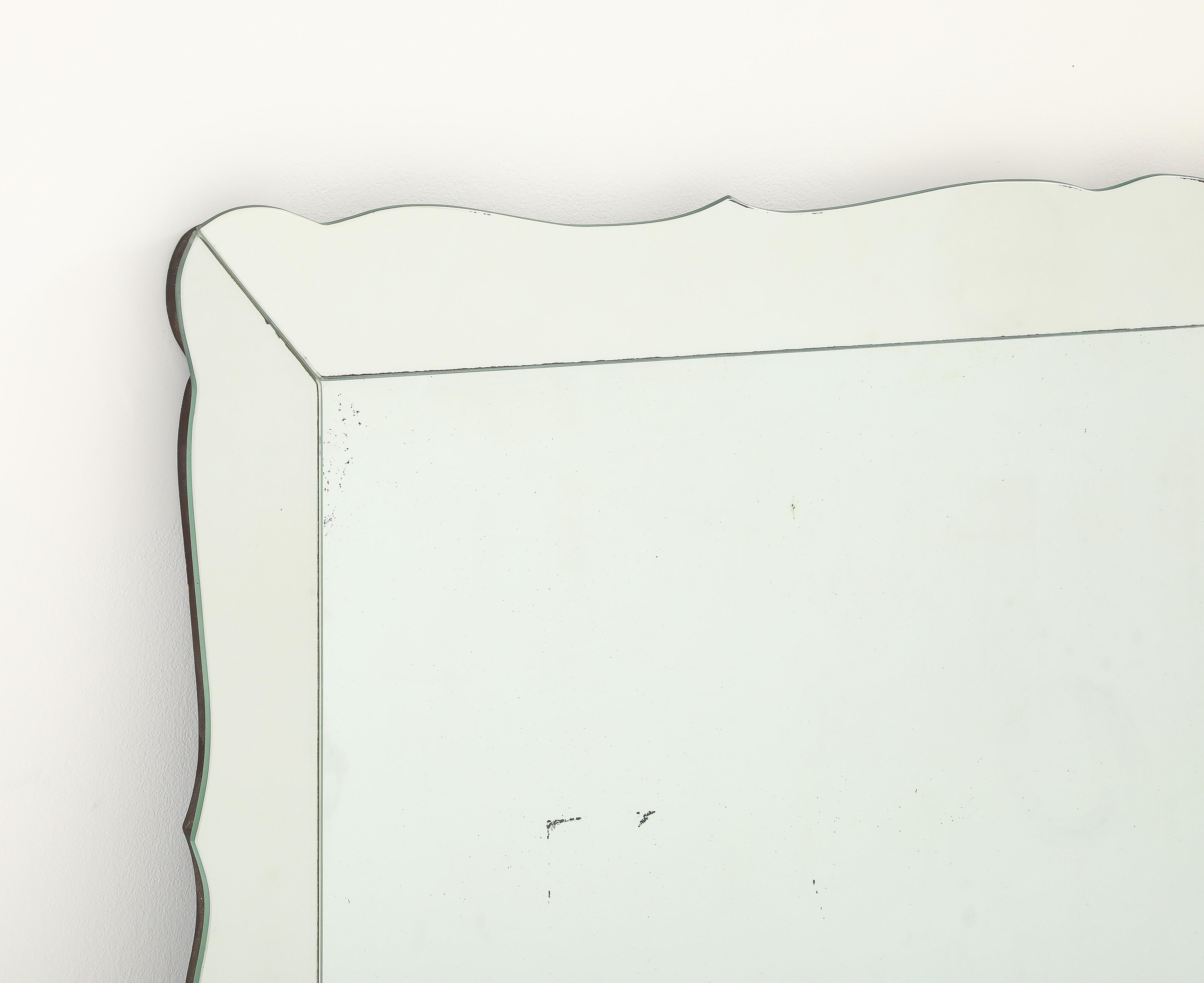 20ième siècle Grand miroir italien du milieu du siècle en vente