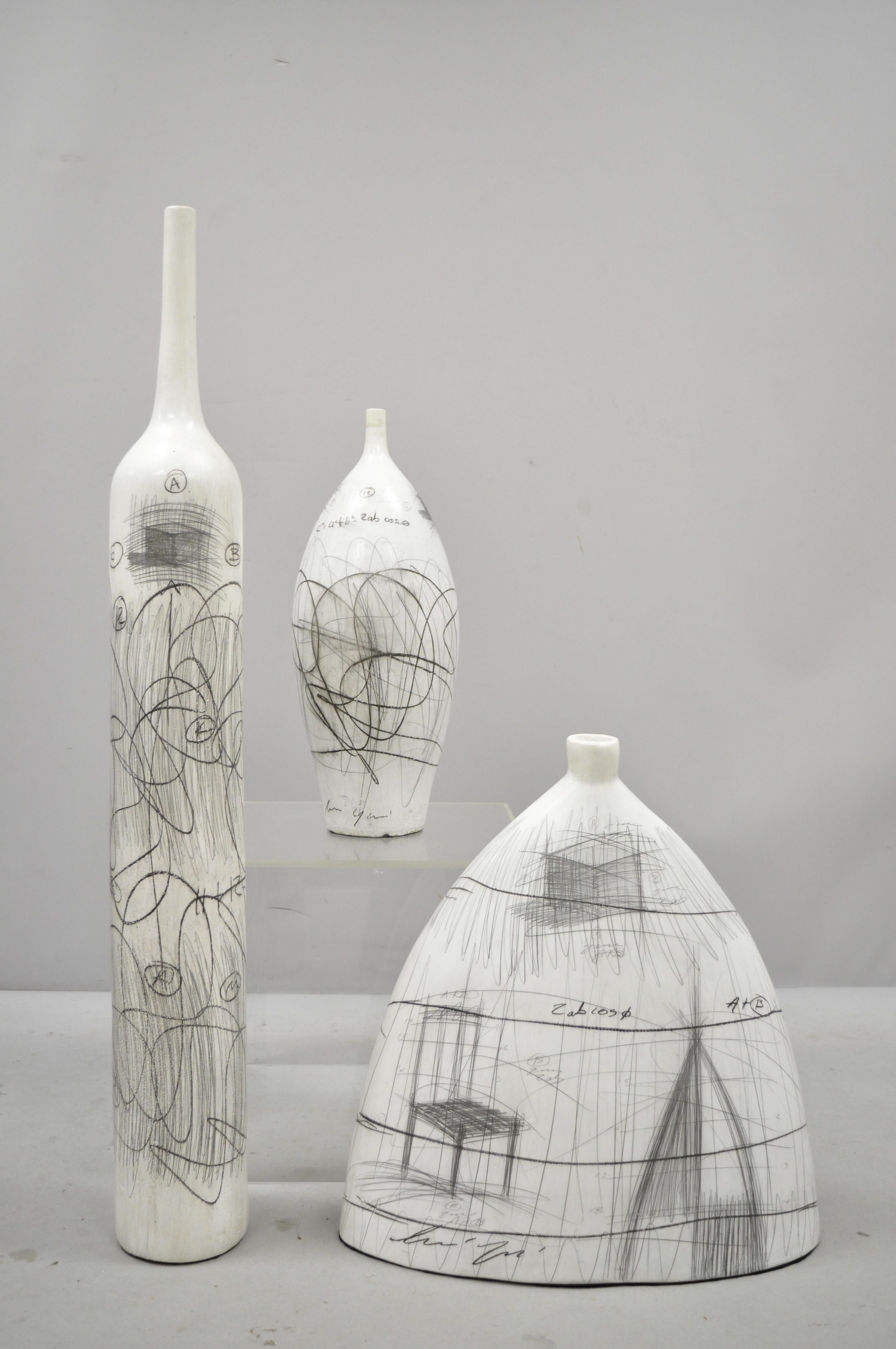 Large Midcentury Italian Modern Glazed Ceramic Vase Vessel by Zabcos B 3