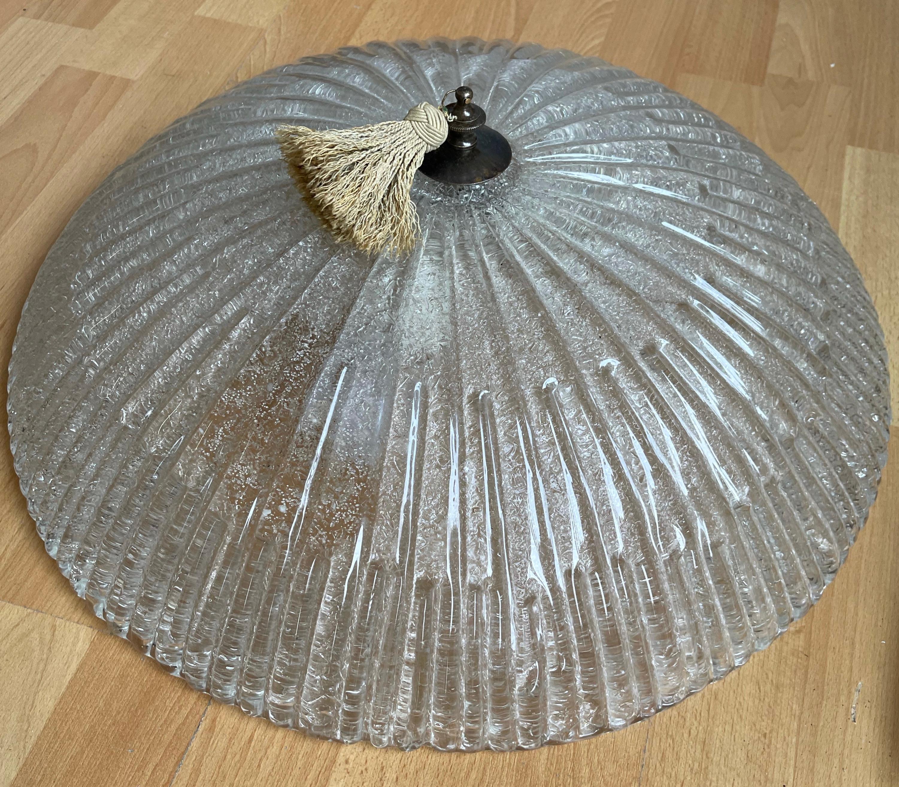 Große italienische Muranoglas-Kunst-Einbauleuchte / Lampe aus der Mitte des Jahrhunderts im Angebot 3