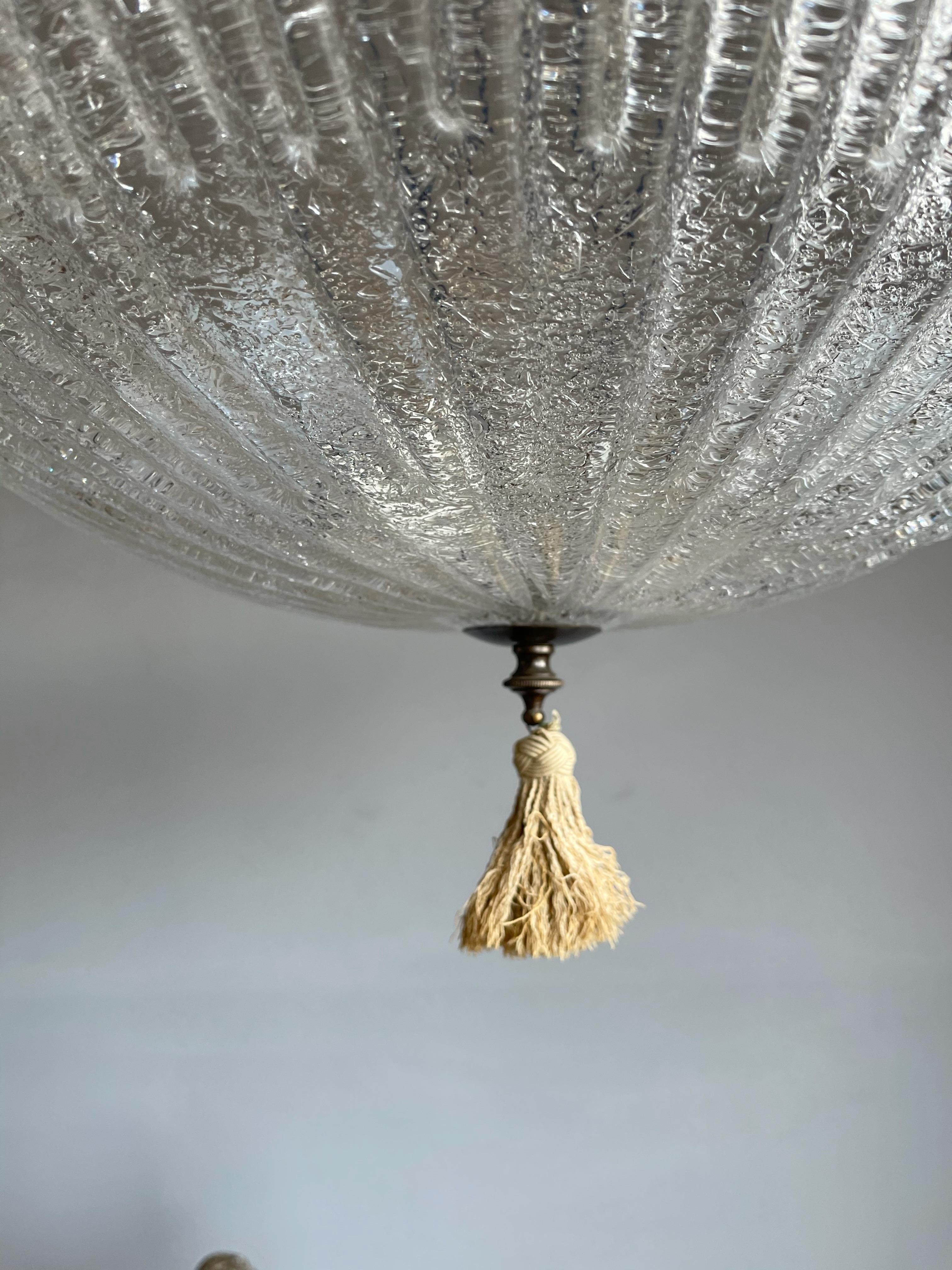 Große italienische Muranoglas-Kunst-Einbauleuchte / Lampe aus der Mitte des Jahrhunderts im Angebot 4