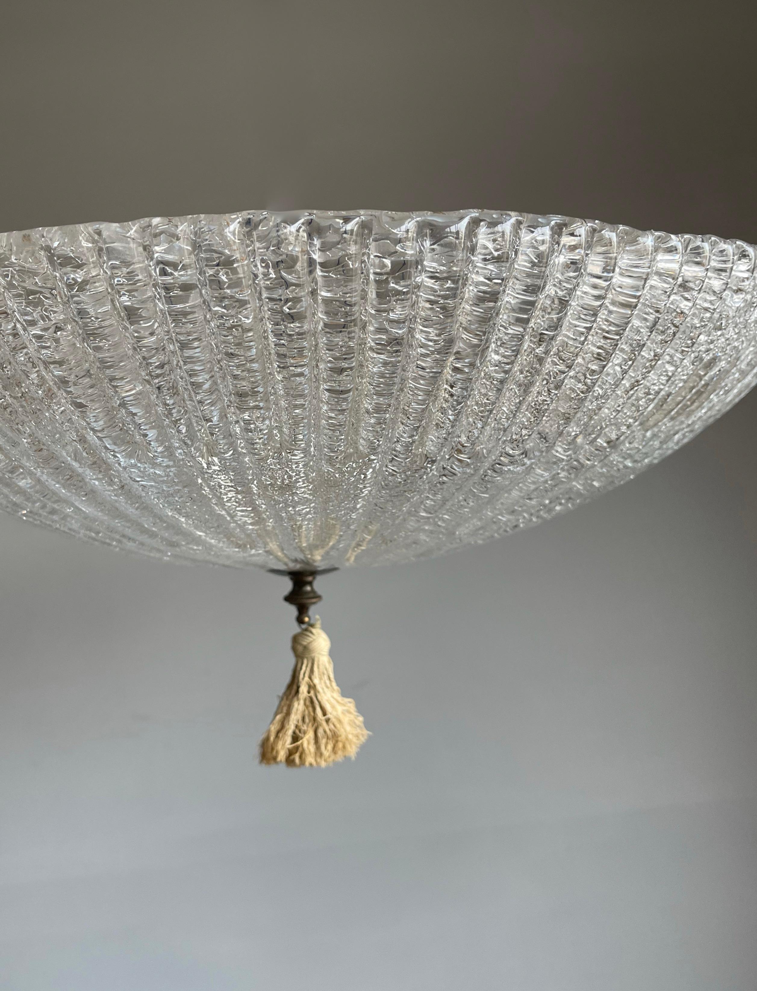 Große italienische Muranoglas-Kunst-Einbauleuchte / Lampe aus der Mitte des Jahrhunderts im Angebot 6