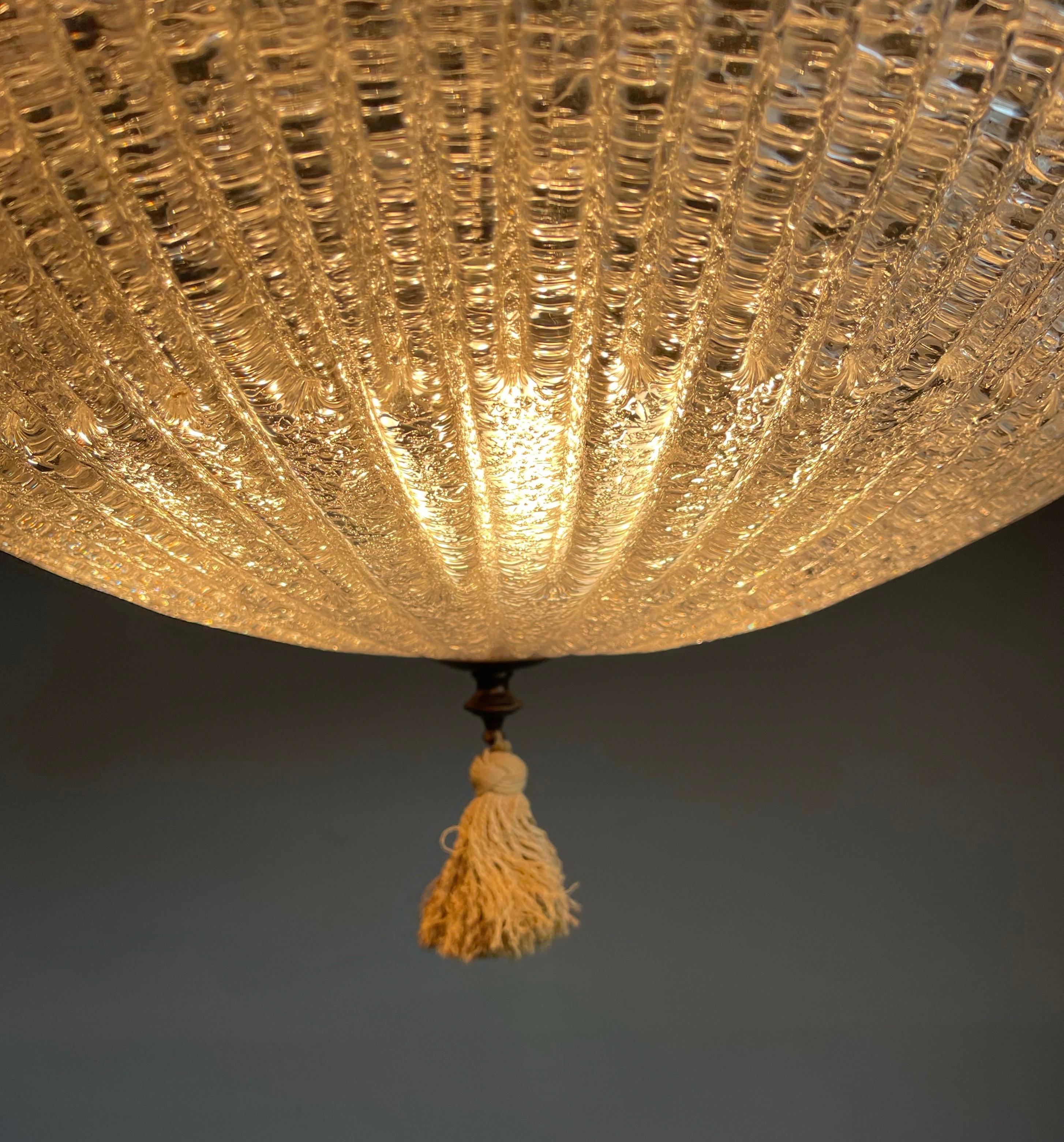 Große italienische Muranoglas-Kunst-Einbauleuchte / Lampe aus der Mitte des Jahrhunderts im Angebot 7