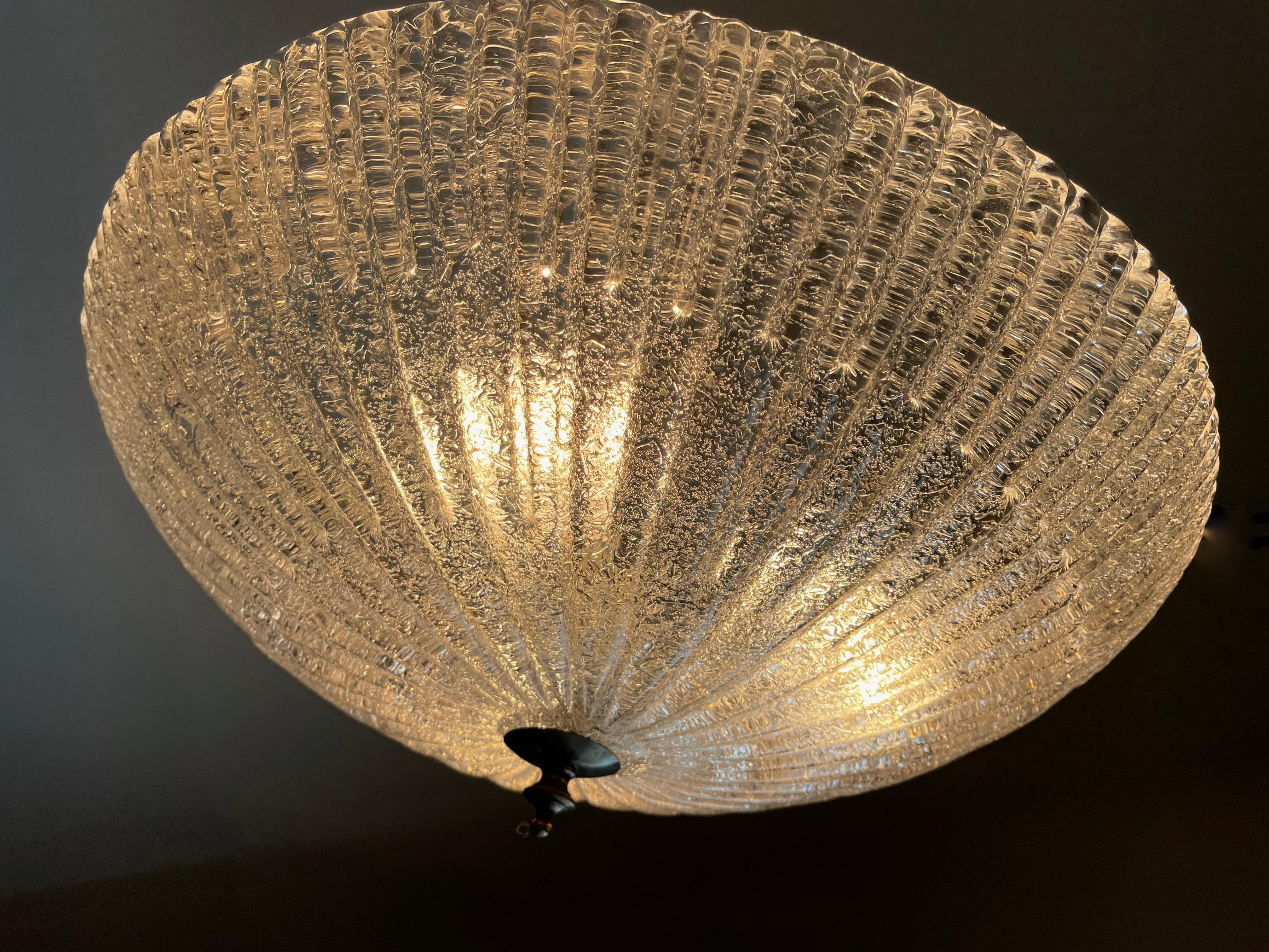 Große italienische Muranoglas-Kunst-Einbauleuchte / Lampe aus der Mitte des Jahrhunderts im Angebot 9