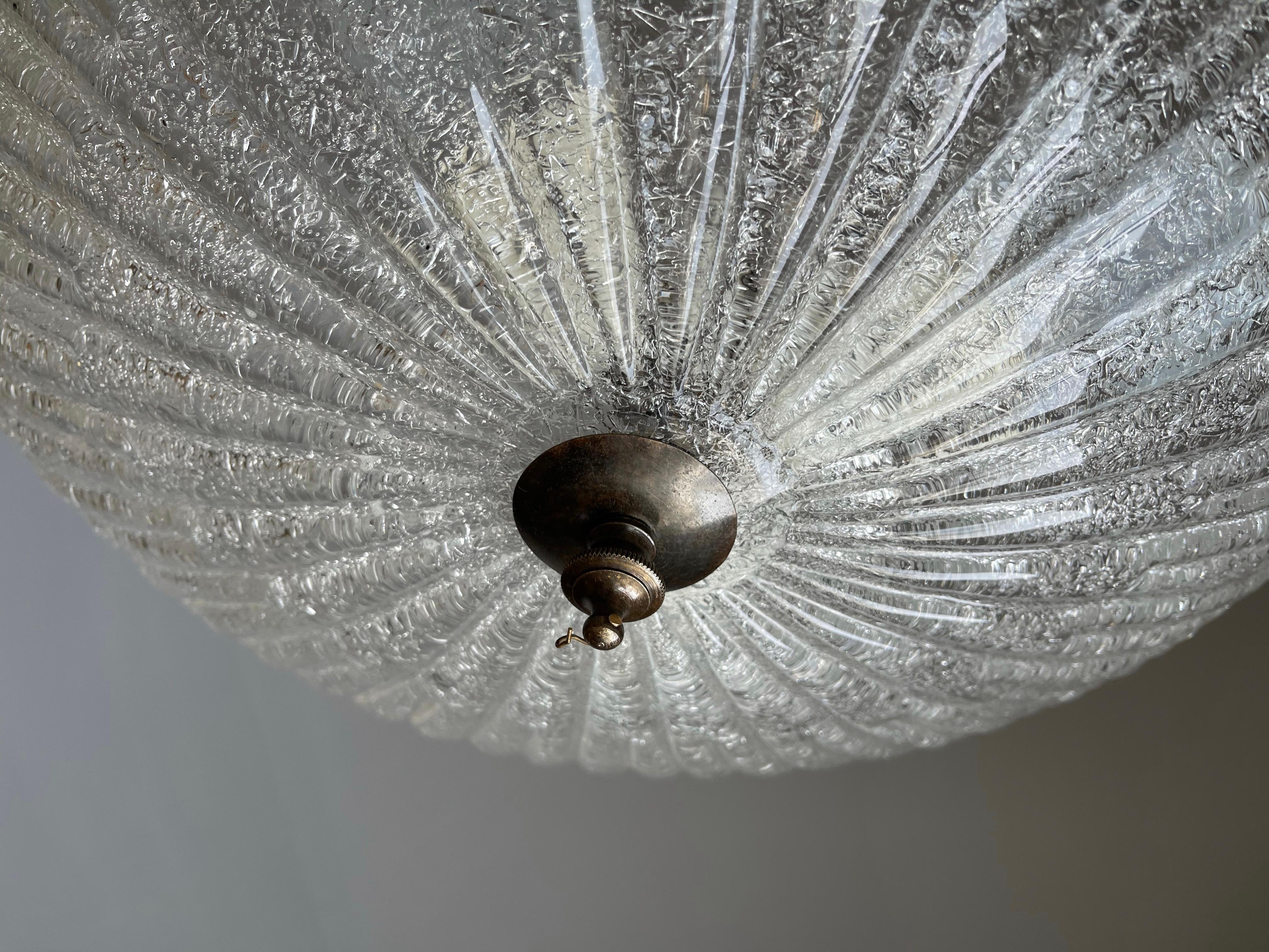 Große italienische Muranoglas-Kunst-Einbauleuchte / Lampe aus der Mitte des Jahrhunderts im Angebot 12