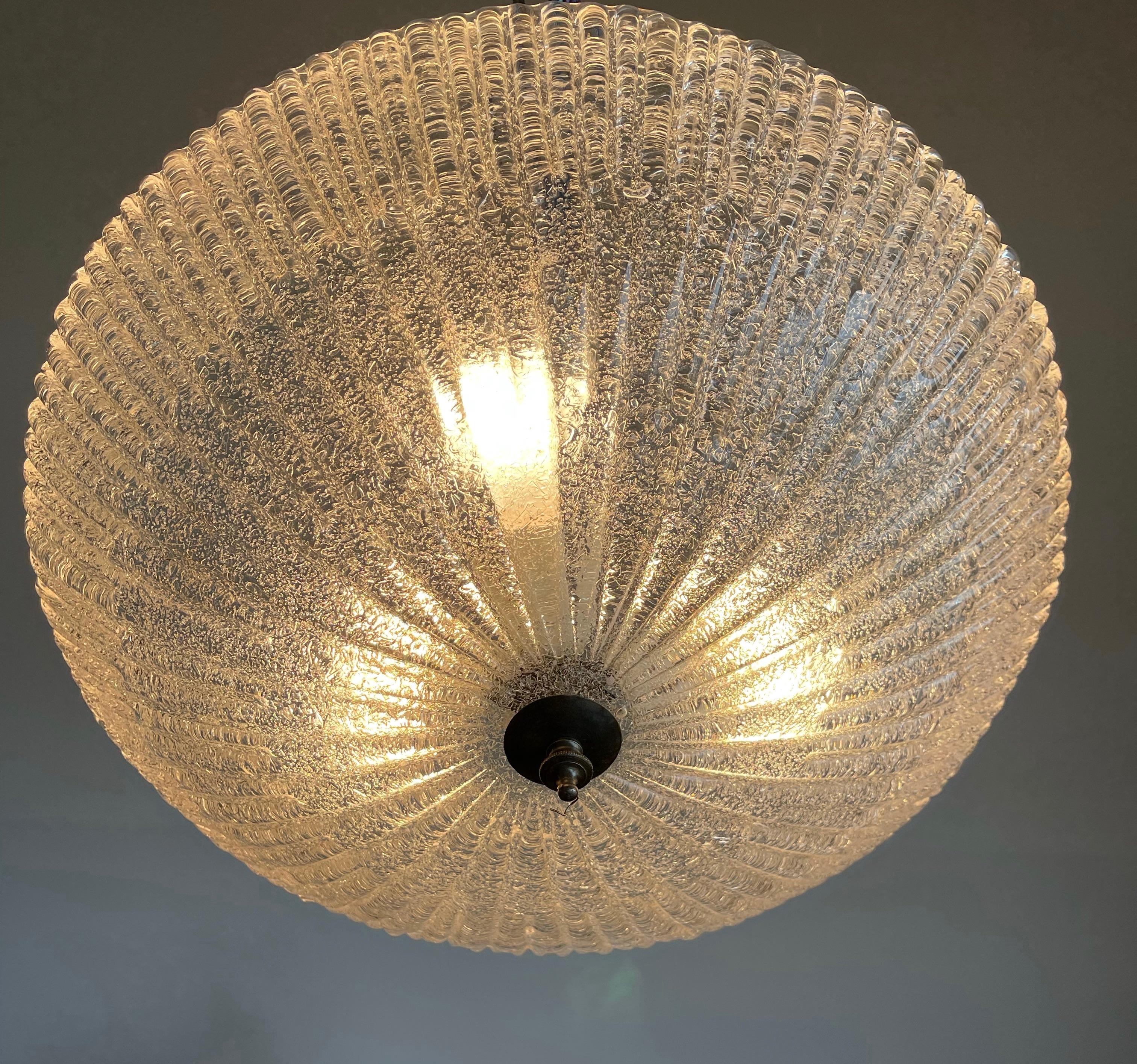 Große italienische Muranoglas-Kunst-Einbauleuchte / Lampe aus der Mitte des Jahrhunderts (Moderne der Mitte des Jahrhunderts) im Angebot