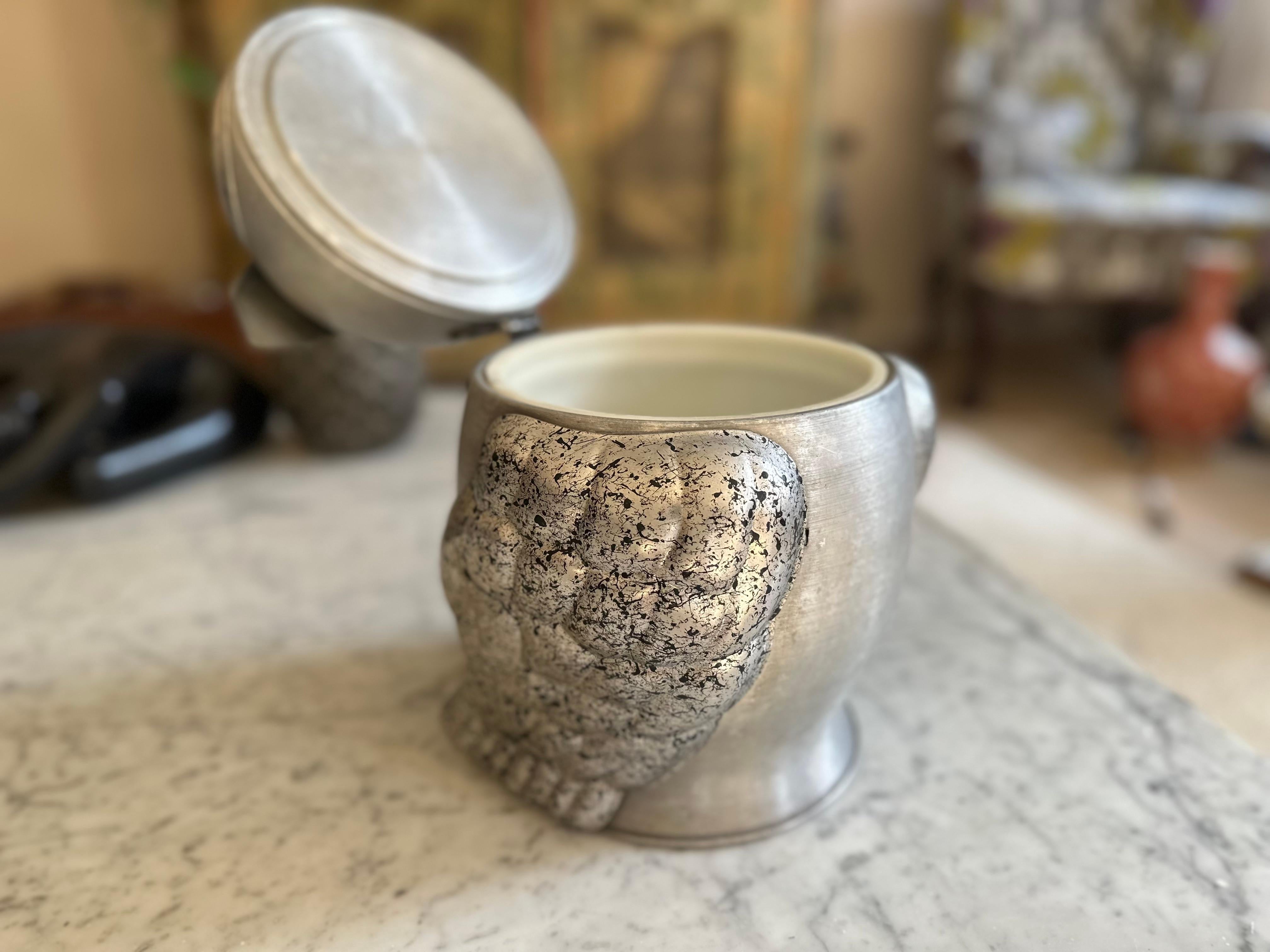 Large Mid-Century Italian Owl Ice Bucket – Brutalist Design For Sale 9