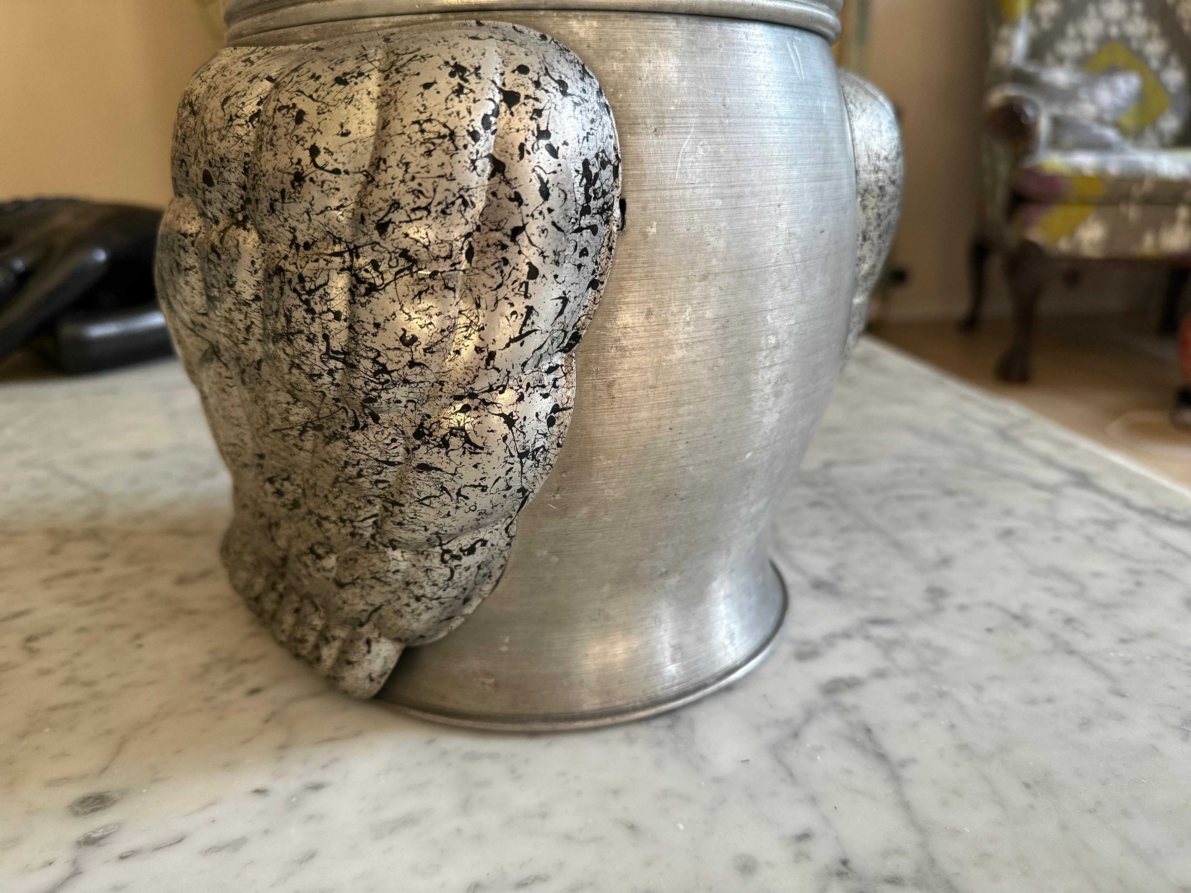 Large Mid-Century Italian Owl Ice Bucket – Brutalist Design For Sale 3
