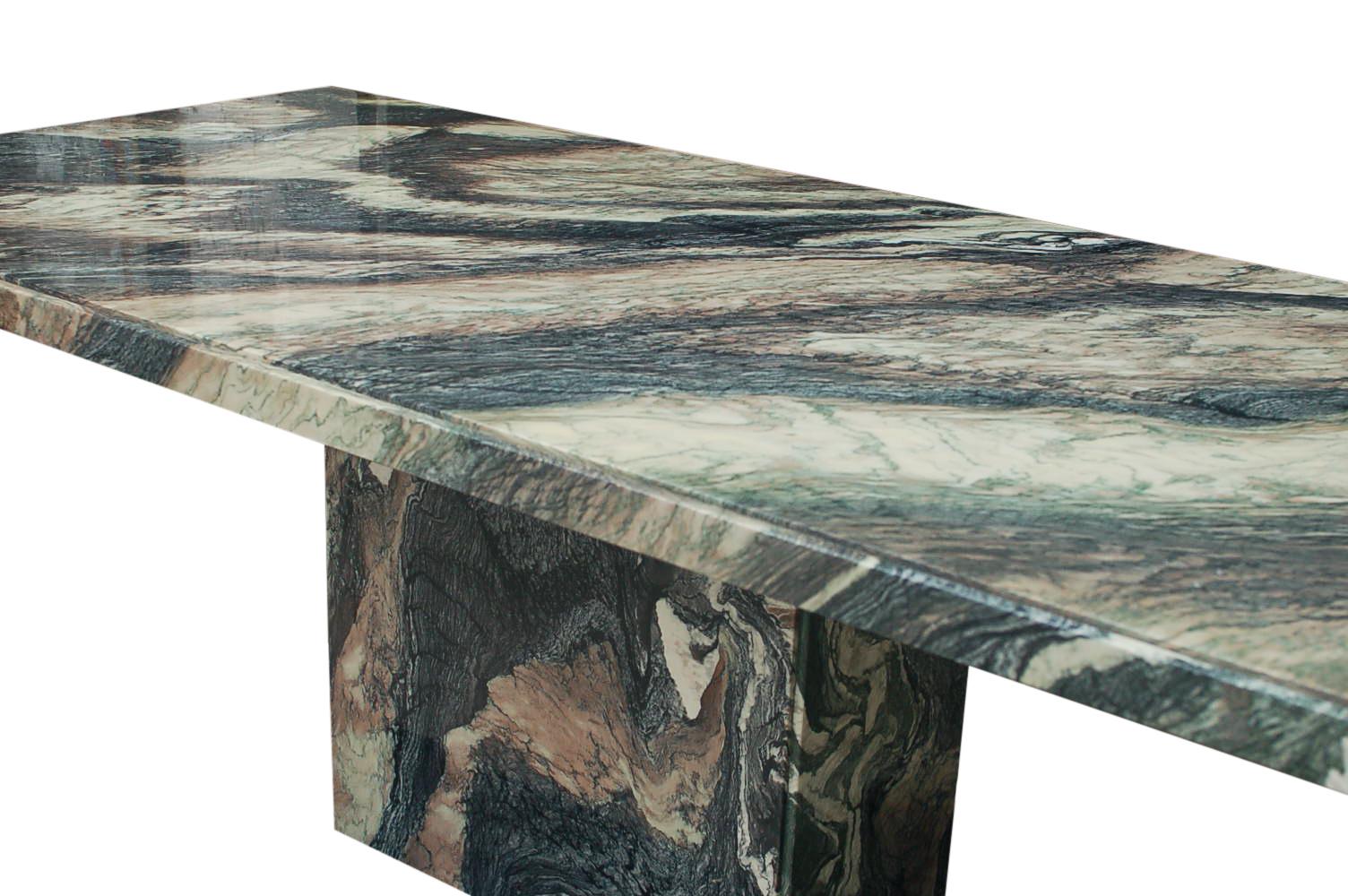 Post-Modern Large Midcentury Italian Postmodern Marble Granite Rectangular Dining Table