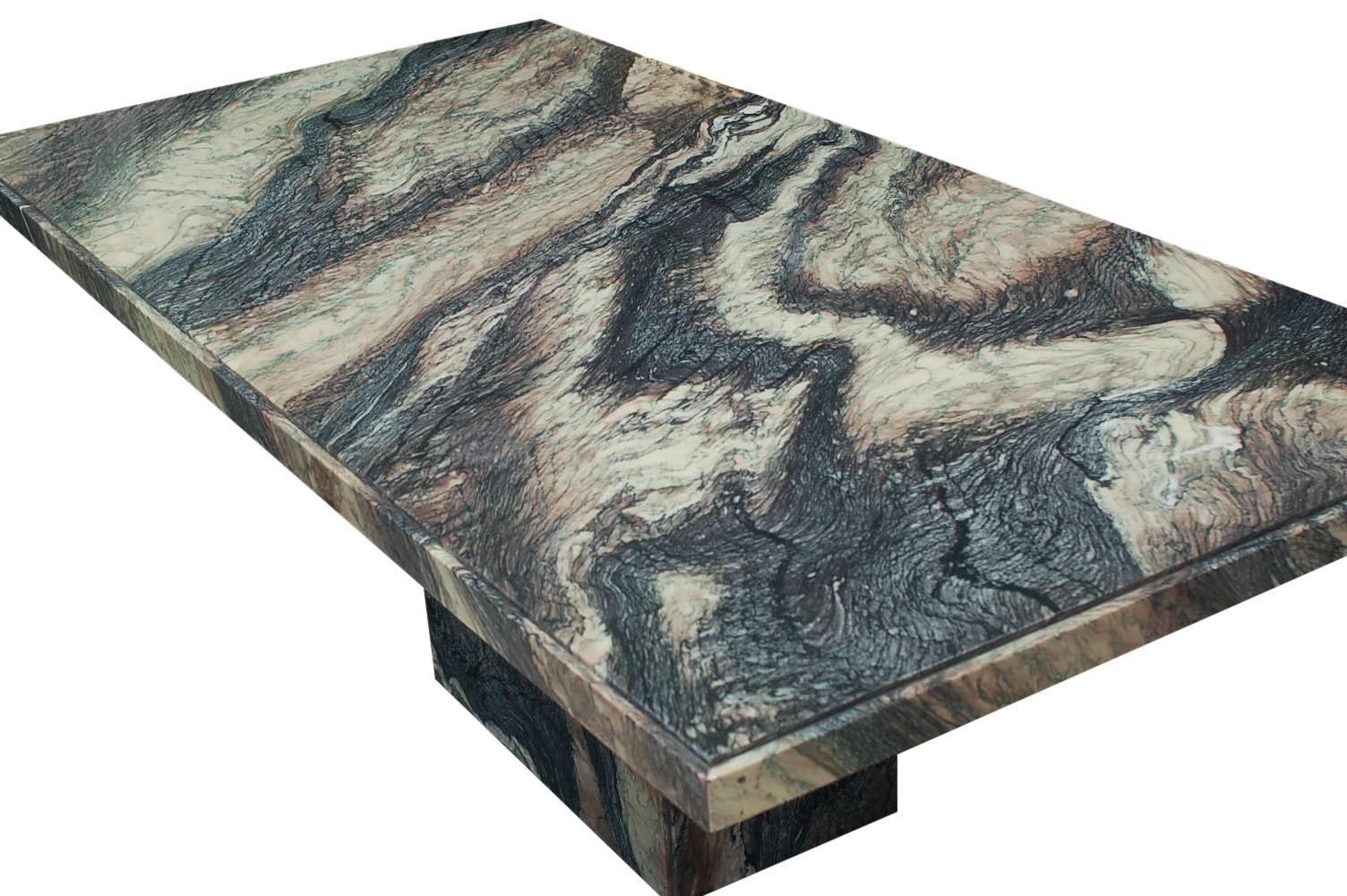 Late 20th Century Large Midcentury Italian Postmodern Marble Granite Rectangular Dining Table