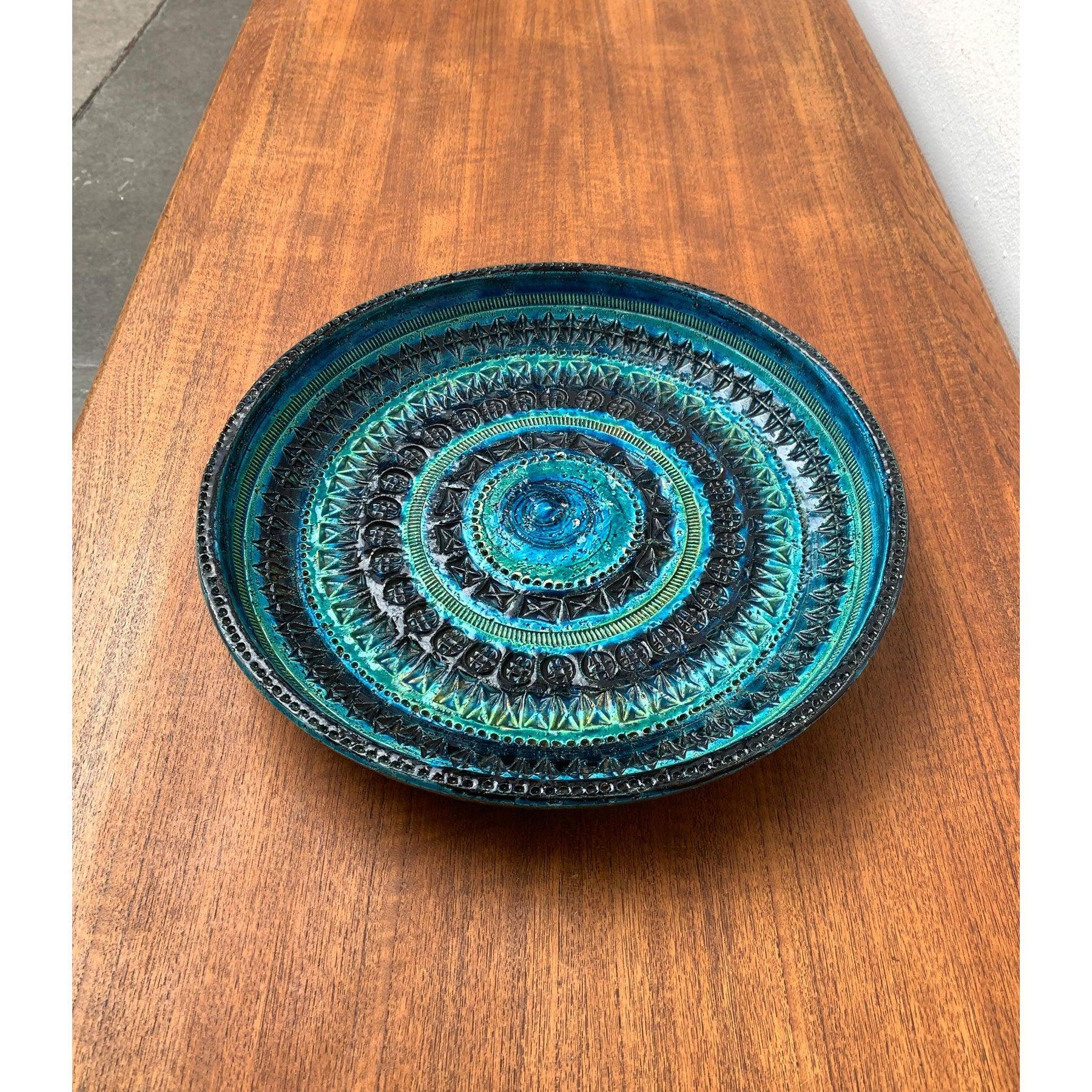 Large Mid-Century Italian Rimini Blu Pottery Bowl by Aldo Londi for Bitossi In Good Condition For Sale In Hamburg, DE