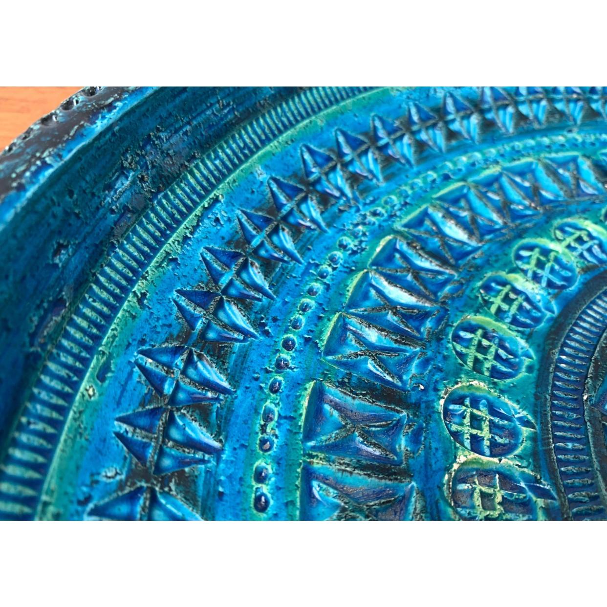 Cuenco grande de cerámica italiana de mediados de siglo Rimini Blu de Aldo Londi en venta 5