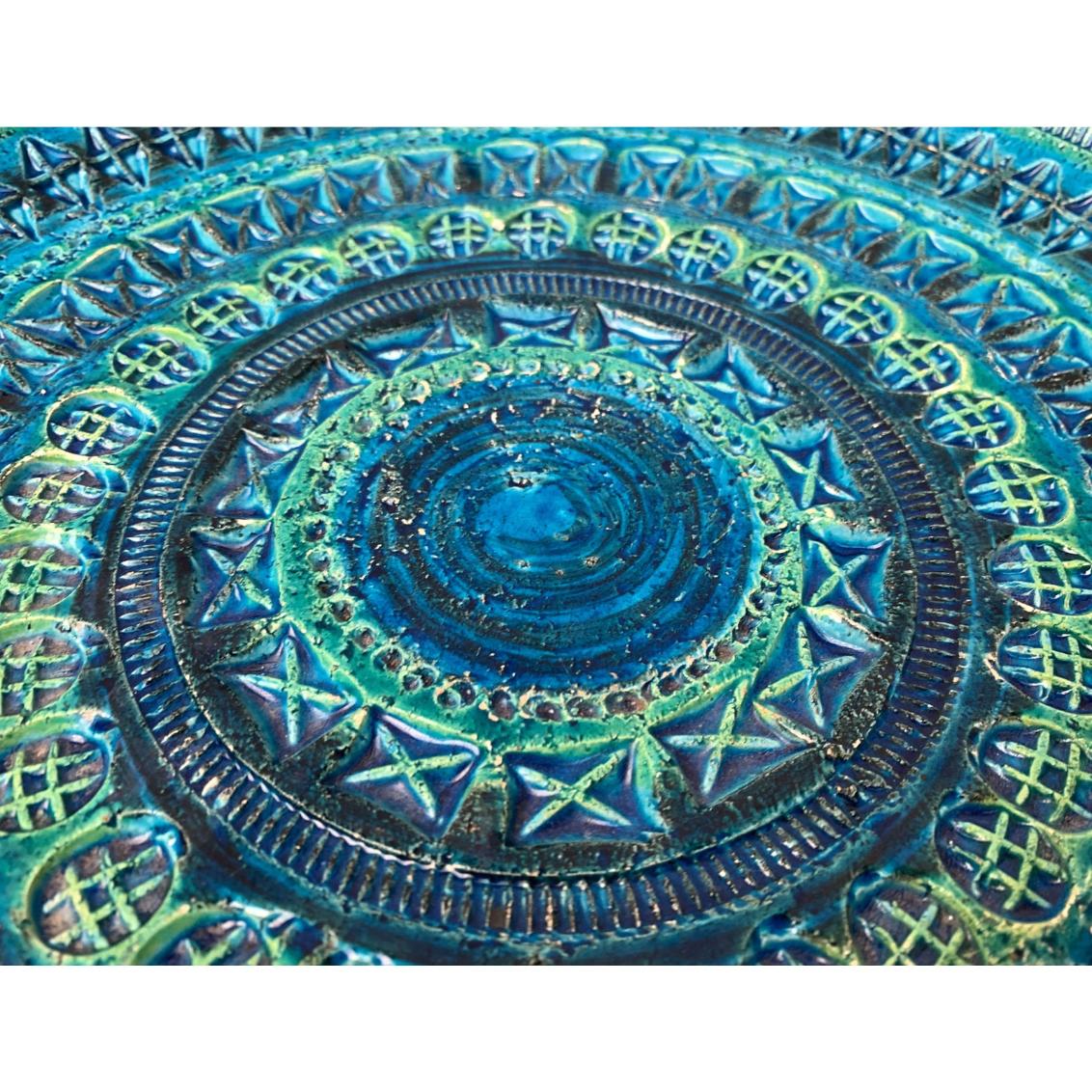 Cuenco grande de cerámica italiana de mediados de siglo Rimini Blu de Aldo Londi en venta 1